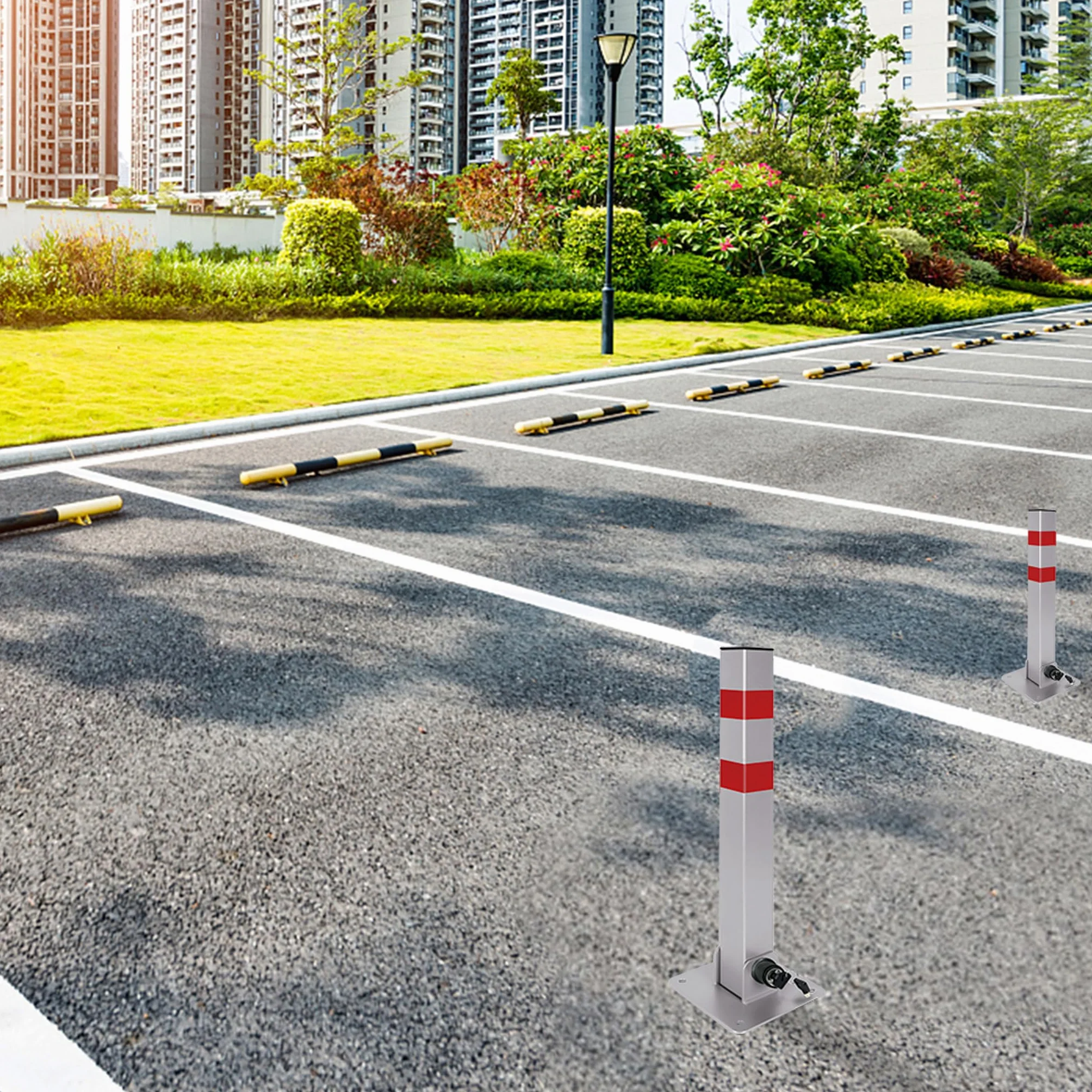 UISEBRT blokada parkingowa składana 3 klucze słupki odgradzające blokujące