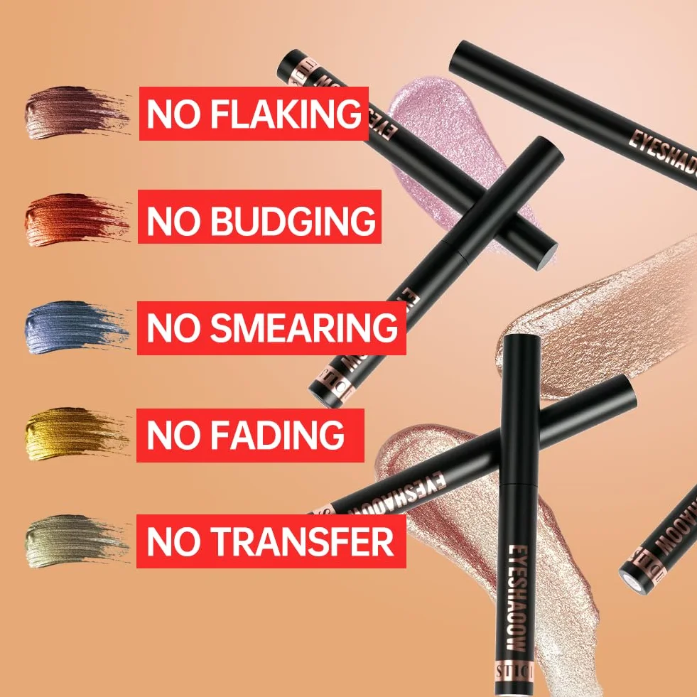 Cienie do powiek w sztyfcie, 8 * 2g Zestaw ołówków do cieni do powiek z brokatem i matowym, Eye Shadow Stick w kremie, łatwy w użyciu, tworzy kredki do oczu i długotrwały makijaż oczu (zestaw C)
