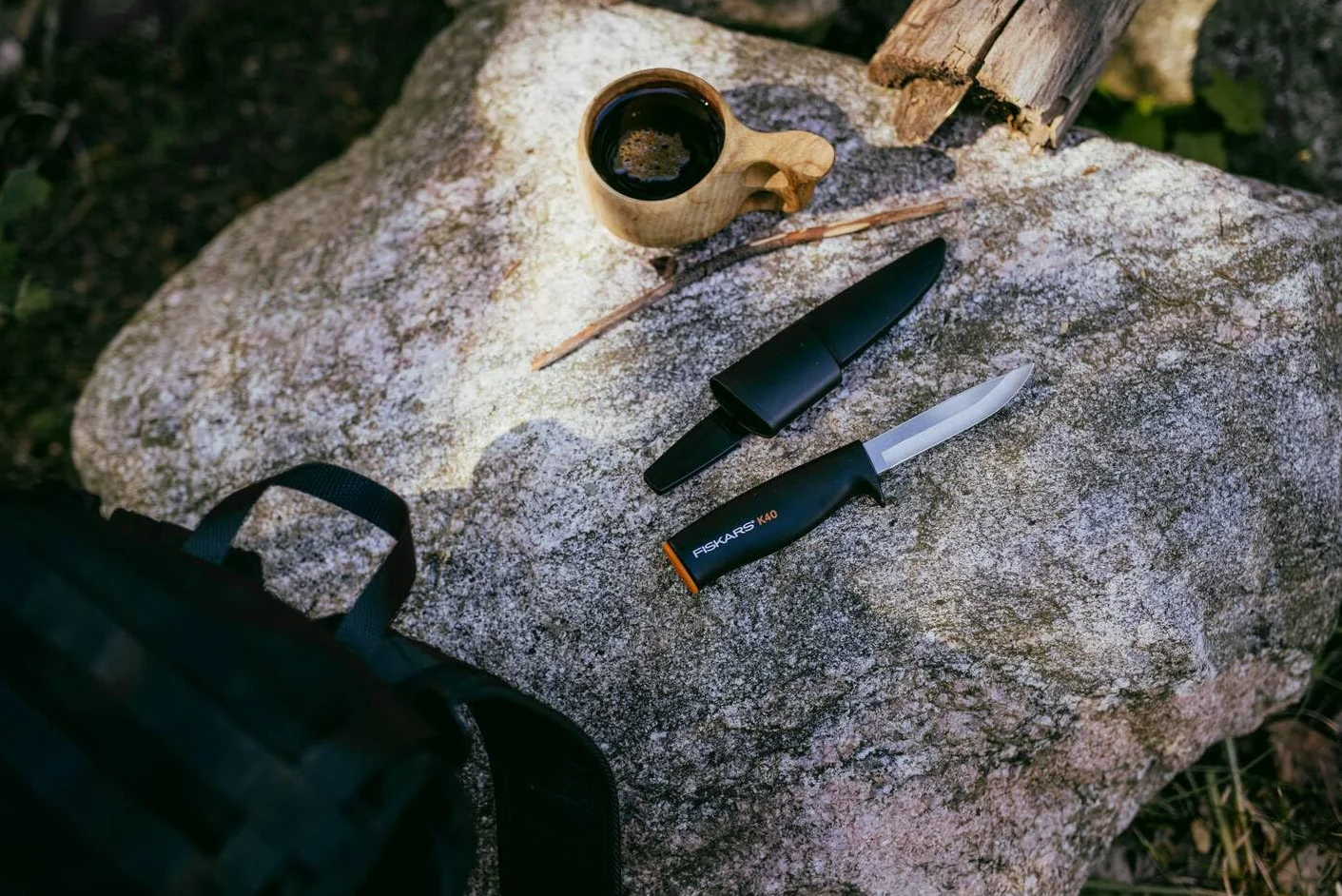 Fiskars Nóż Uniwersalny 22,5 cm Czarno-pomarańczowy Ziarnistość 40 z Pochwą