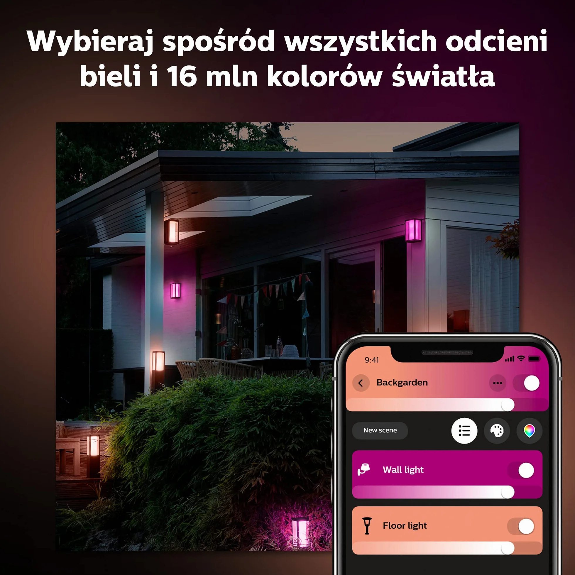Philips Hue Impress White and Color Ambiance Zewnętrzna lampa stojąca LED niska 16 mln kolorów sterowanie aplikacją