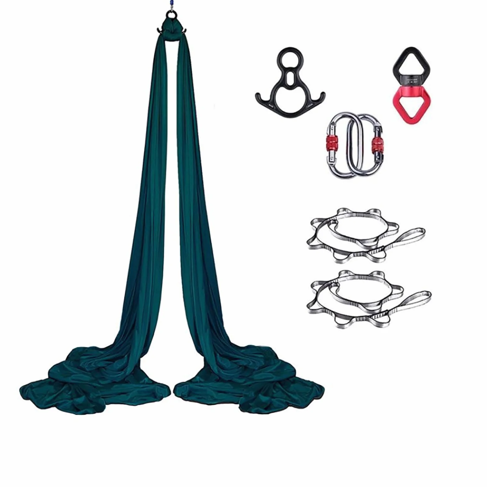 Yoga Swing Set - Aerial Yoga Hammock Kit Anti-Gravity Flying for Fitness, Low/Non Stretch Nylon Tricot Fabric Hardware Included for Dance