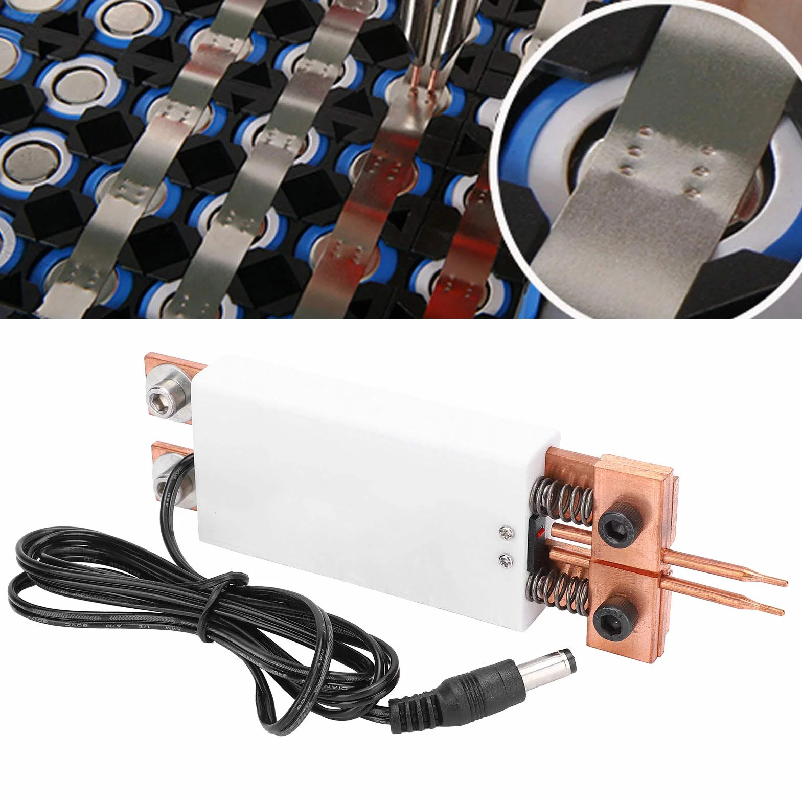 Ręczna zgrzewarka punktowa DC4-12V biała zintegrowana DIY automatyczny spust