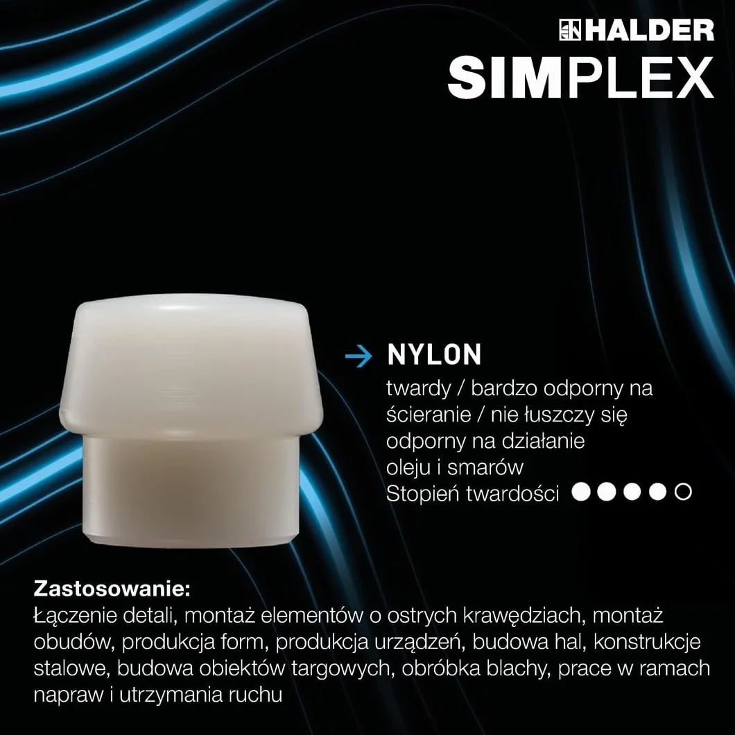 Młotek brukarski SIMPLEX 2,9kg 80mm guma/nylon HALDER