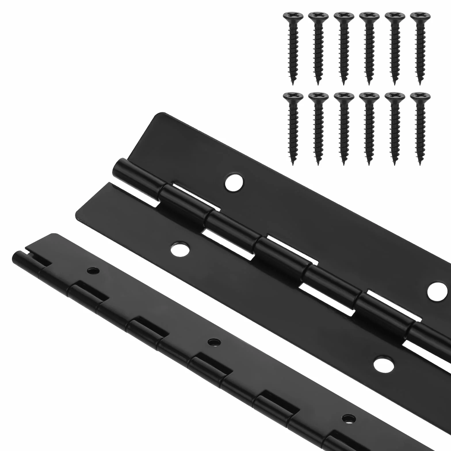Czarne taśmy fortepianowe 20 cm ciężkie zawiasy z otworami do mebli drewnianych