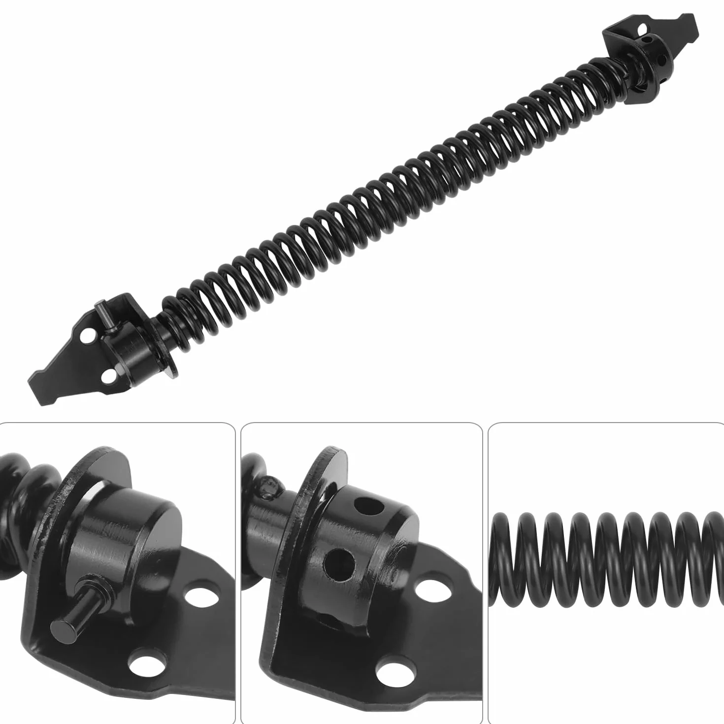 QWORK Automatyczny samozamykacz, regulowana sprężyna naciągowa ze stali węglowej 36 cm do drzwi