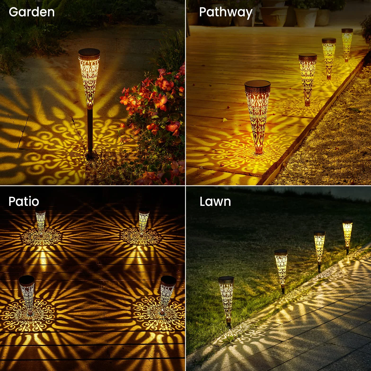 Lampy solarne GEARLTIE 800 mAh LED IP65 odporne na warunki atmosferyczne metalowe do ogrodu tarasu
