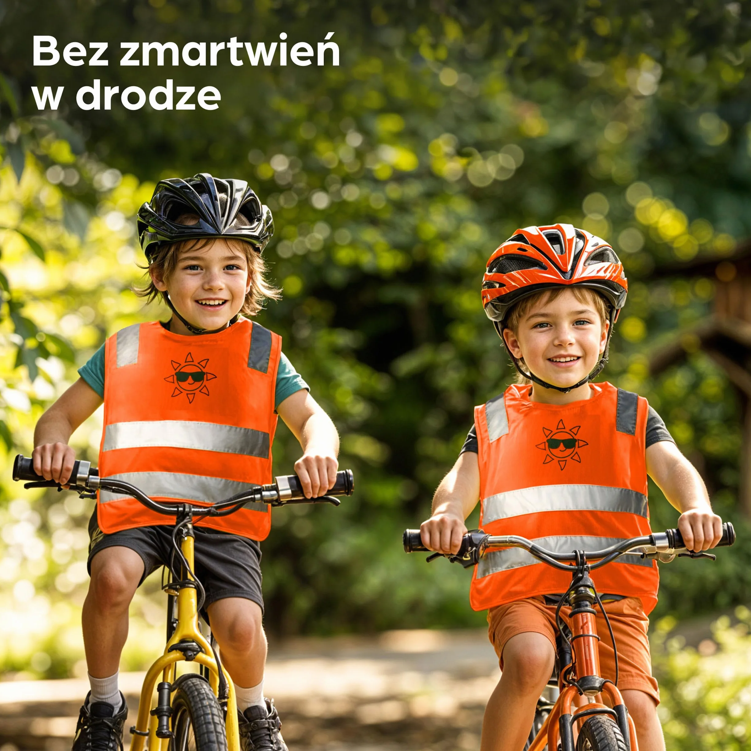Dziecięce kamizelki ostrzegawcze pomarańczowe oddychające uniwersalny