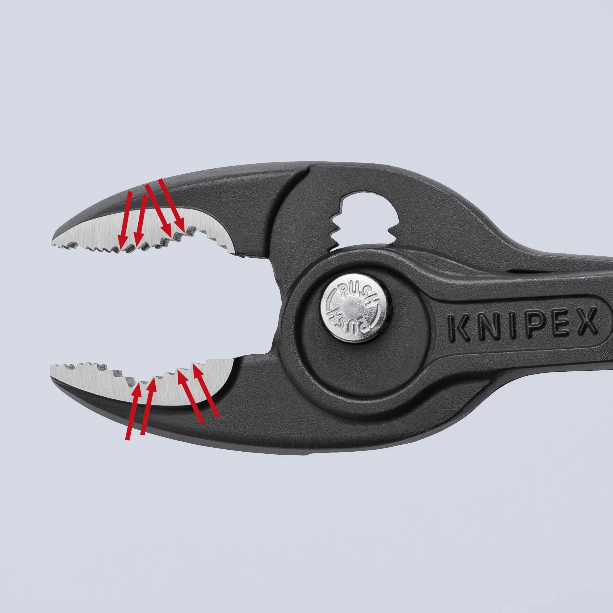 KNIPEX TwinGrip szczypce 200 mm 82 02 200 z funkcją chwytu od czoła i z boku fosforanowana szara Comfort