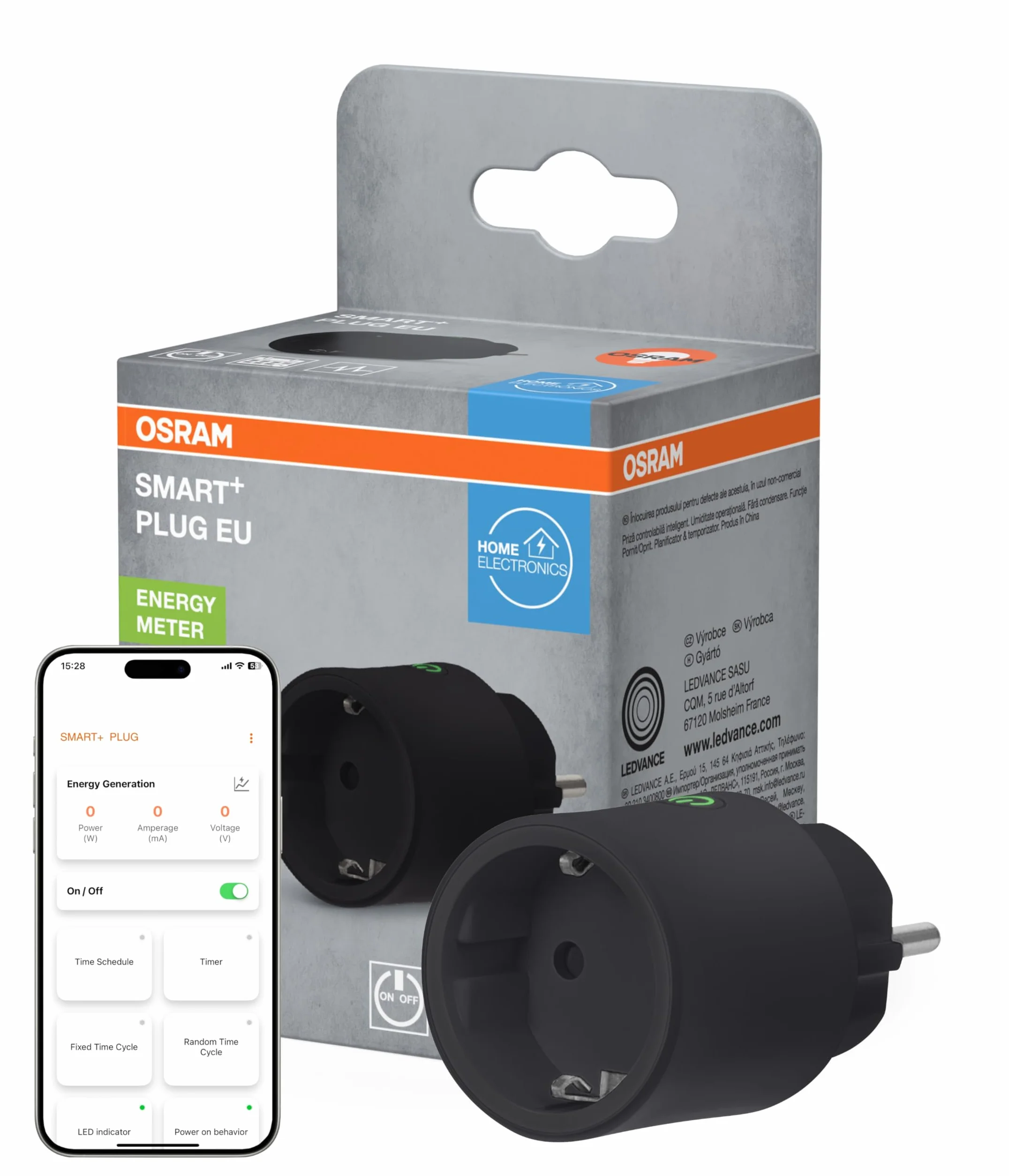 OSRAM SMART+ MATTER EU Gniazdo Czarny Inteligentne Gniazdo WiFi Smart Home
