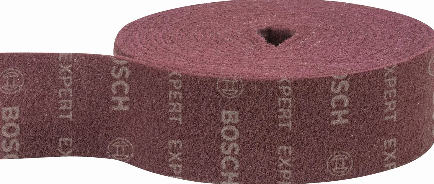 Bosch Rolki włókniny EXPERT N880 100 mm x 10 m do stali nierdzewnej i blachy stalowej, akcesoria do szlifowania ręcznego