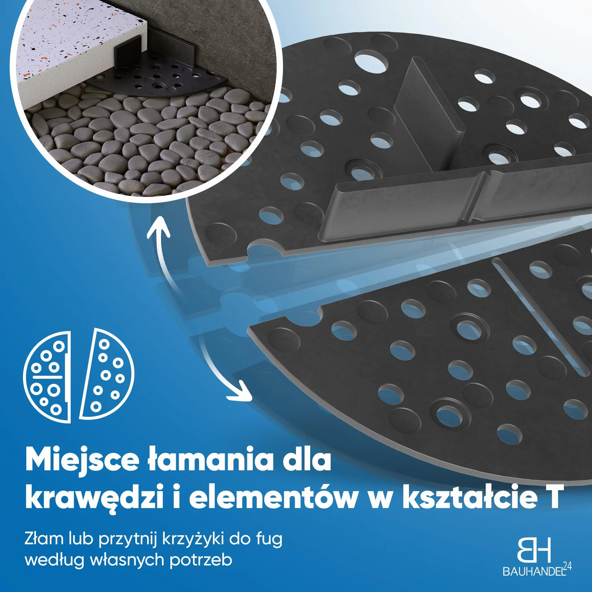 Krzyże do fug 3 mm czarne 15 mm do płytek tarasowych ceramicznych