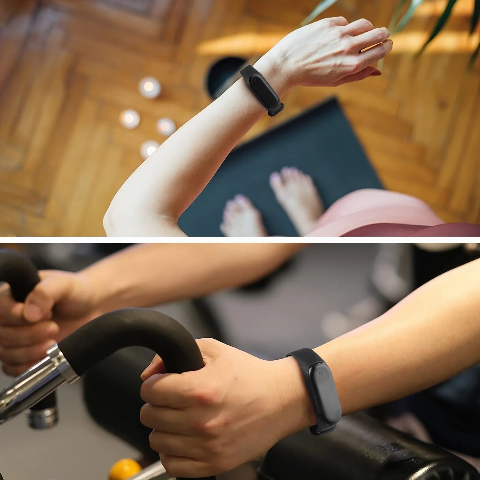 Bransoletka kompatybilna z Xiaomi Mi Band 4 / Xiaomi Mi Band 3, zapasowy pasek silikonowy, wodoszczelny, do Xiaomi Mi Band 4 / Mi Band 3 (czarny/czarny)