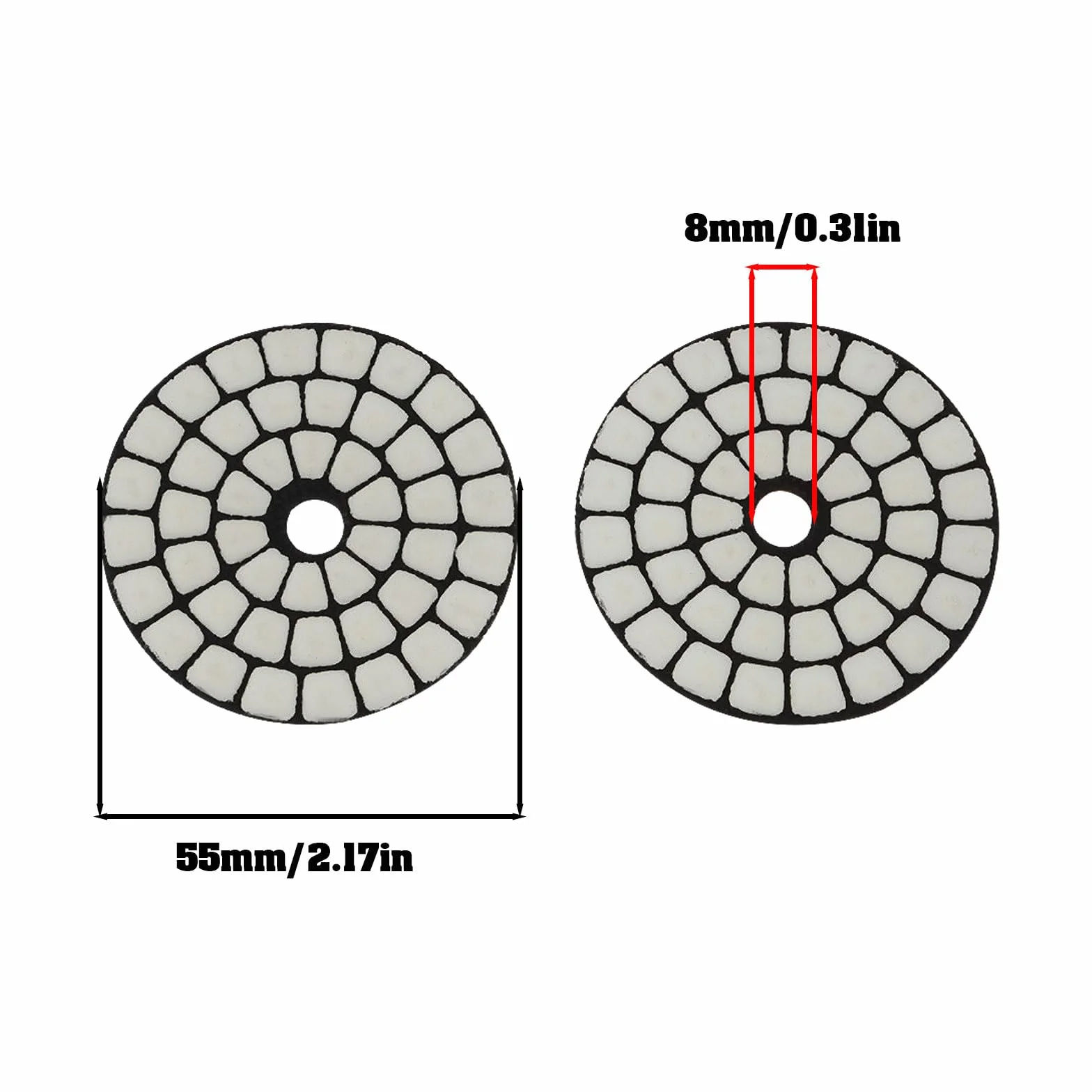 Suche diamentowe podkładki polerskie 55 mm 50# 200# 400# 800# 1500# 3000# do granitu kamienia