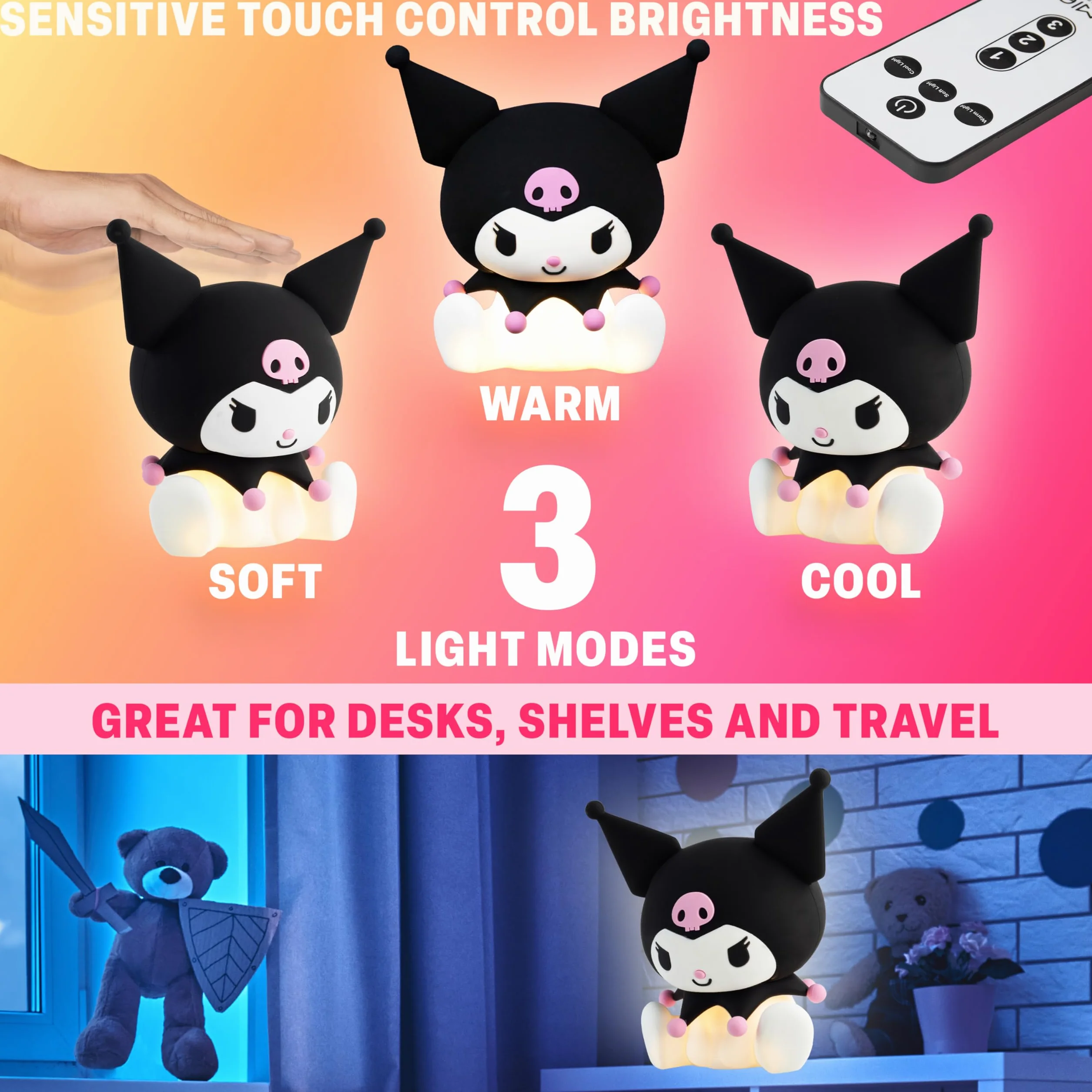 Sanrio Hello Kitty Kuromi Silikonowa Lampka Nocna LED 3D dla Dzieci i Dorosłych