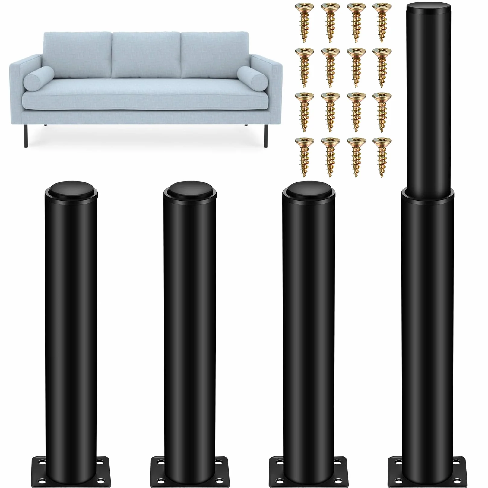 Regulowane Metalowe Nogi Meblowe Do Kuchni, Sofy, Szafki, Stołu, Krzesła, Biurka - Wytrzymałe, Zastępcze, 4 Szt., 25-42 cm