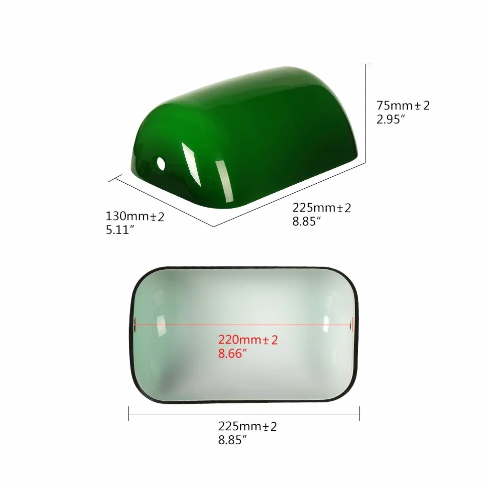 Abażur szklany wymienny do lampy bankierskiej Zielony 22.5cm