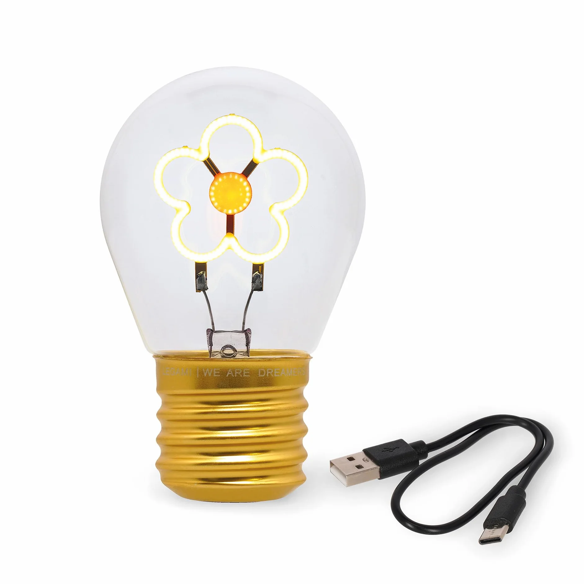 Legami Lampa stołowa w kształcie żarówki Daisy 6,8 x 10,3 cm żółta