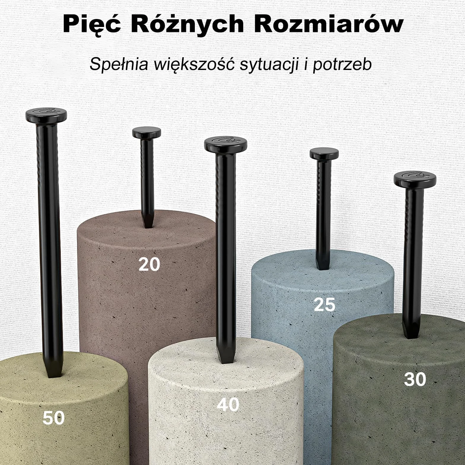 Gwoździe stalowe ocynkowane 25mm do betonu, drewna i cegieł uniwersalne