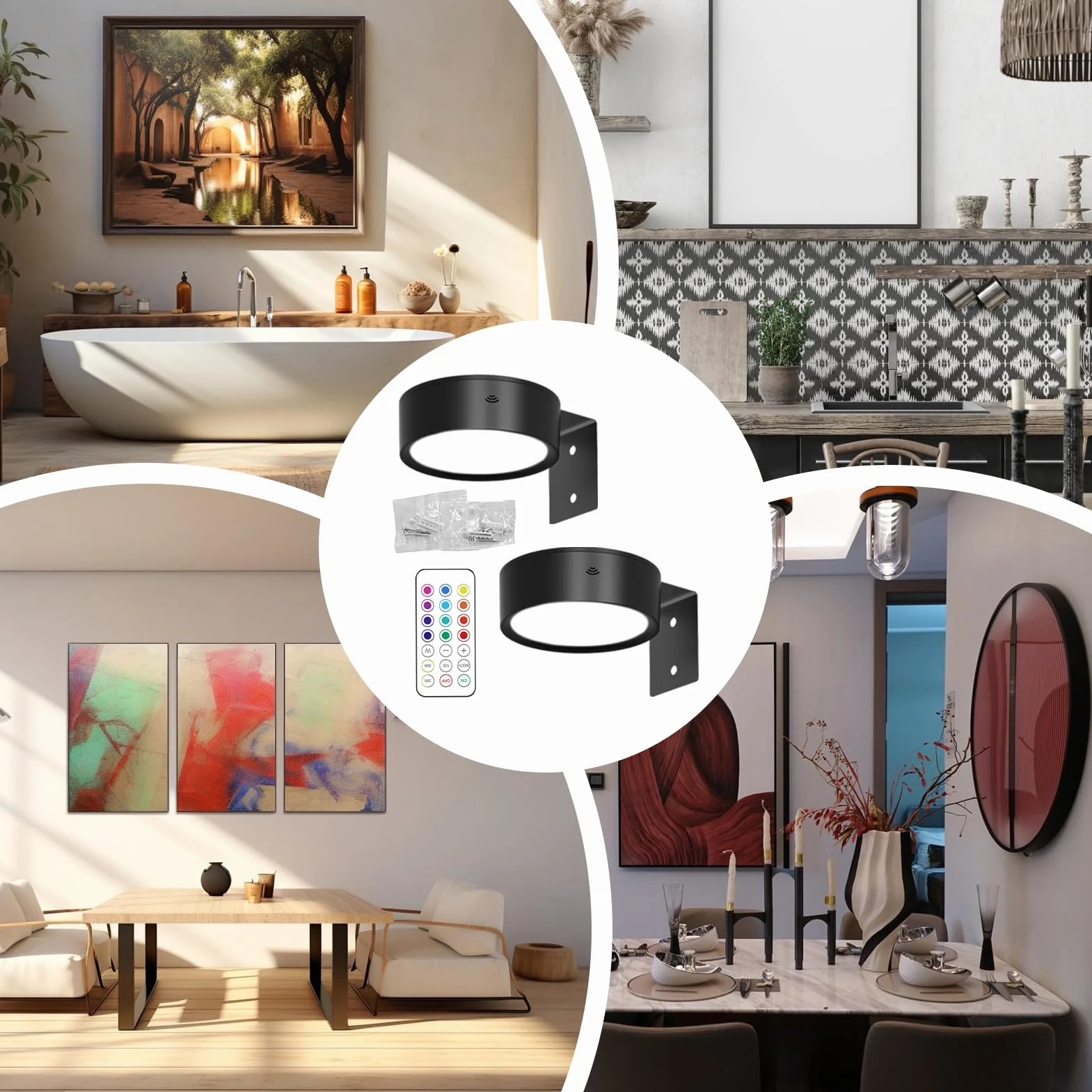 Oświetlenie obrazowe, magnetyczna lampa do malowania LED, zdalnie sterowana lampa akcentująca zasilana bateriami, oświetlenie LED do korytarza domowego, schodów, zdjęć i ramek
