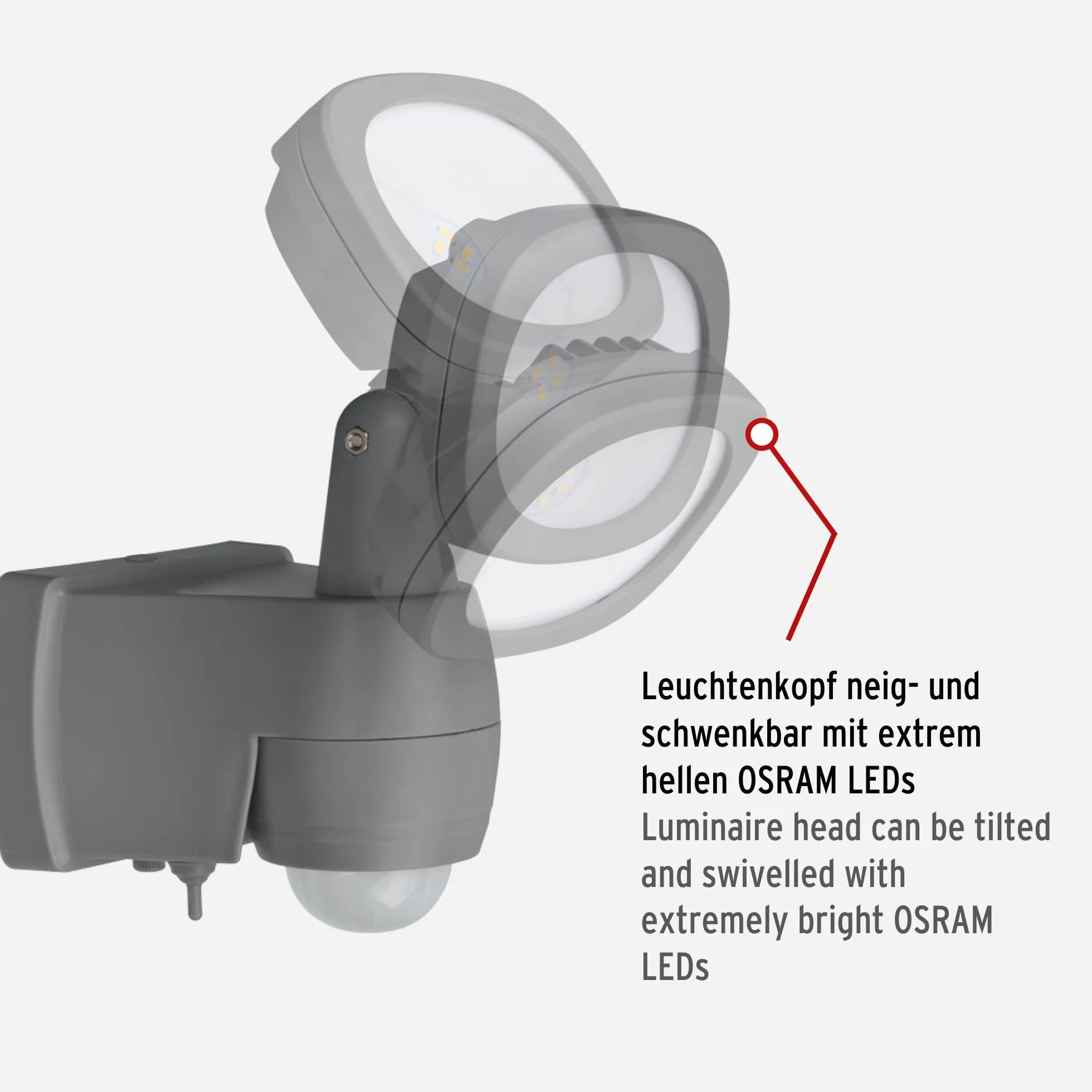 Brennenstuhl LUFOS Reflektor LED z bateriami Kinkiet Zewnętrzny z czujnikiem ruchu 440 lumenów IP44