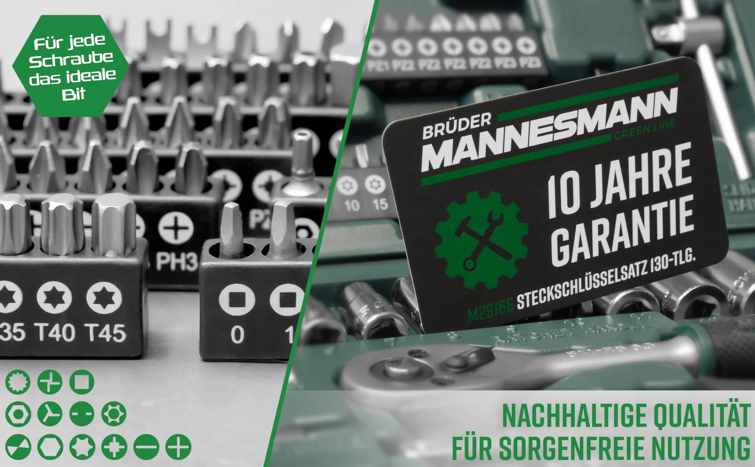 Brüder Mannesmann M29166 klucz nasadowy zestaw bitów 130 elementów