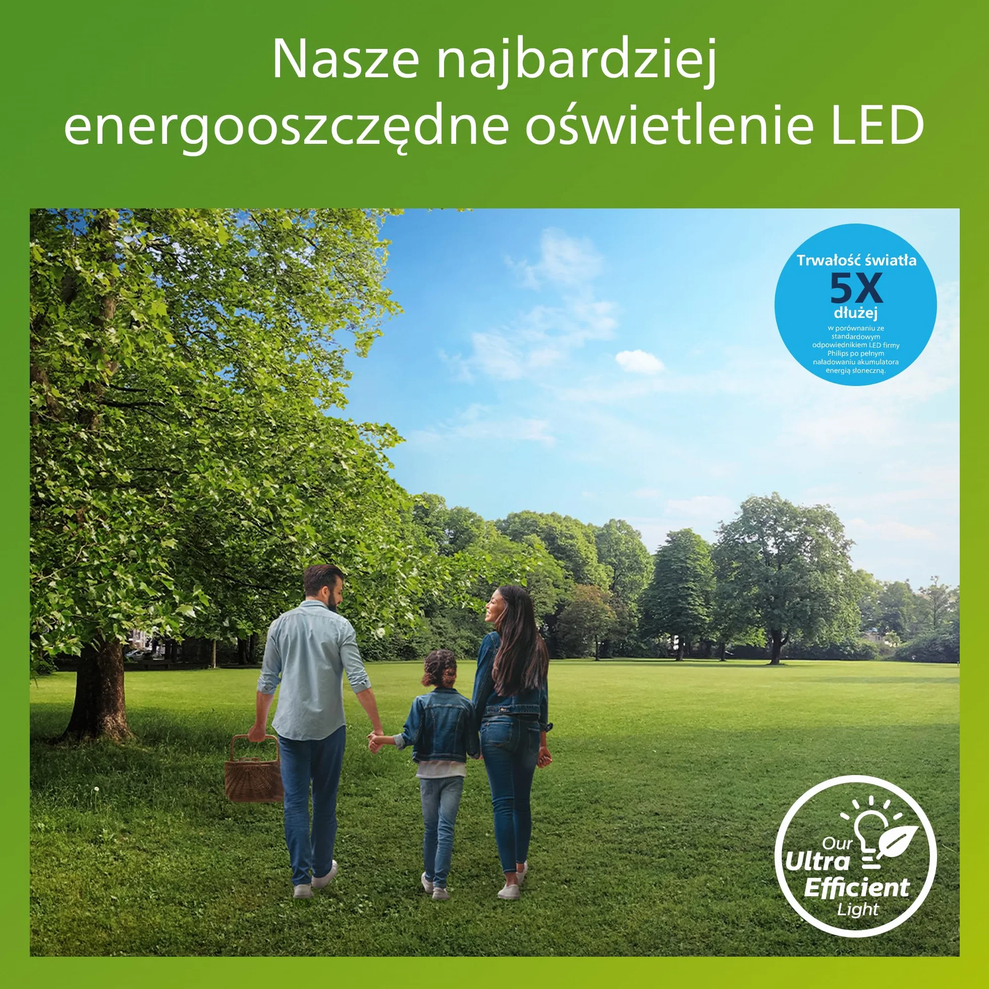 Philips Nissa UltraEfficient Zewnętrzna Lampa na Postumencie Solarna z Czujnikiem, 3000K, 250/25lm, Czarna