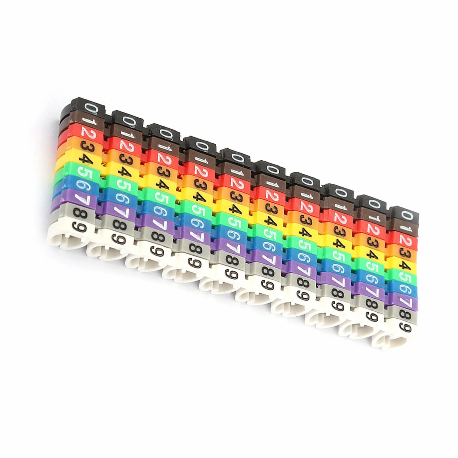 Znacznik numeracji przewodów plastikowy klips do kabli 6 mm² 100 szt.