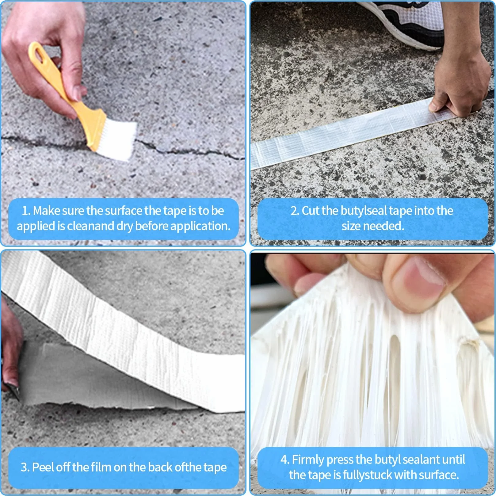 Taśma uszczelniająca z gumy butylowej, wodoszczelna, z folii aluminiowej, taśma naprawcza