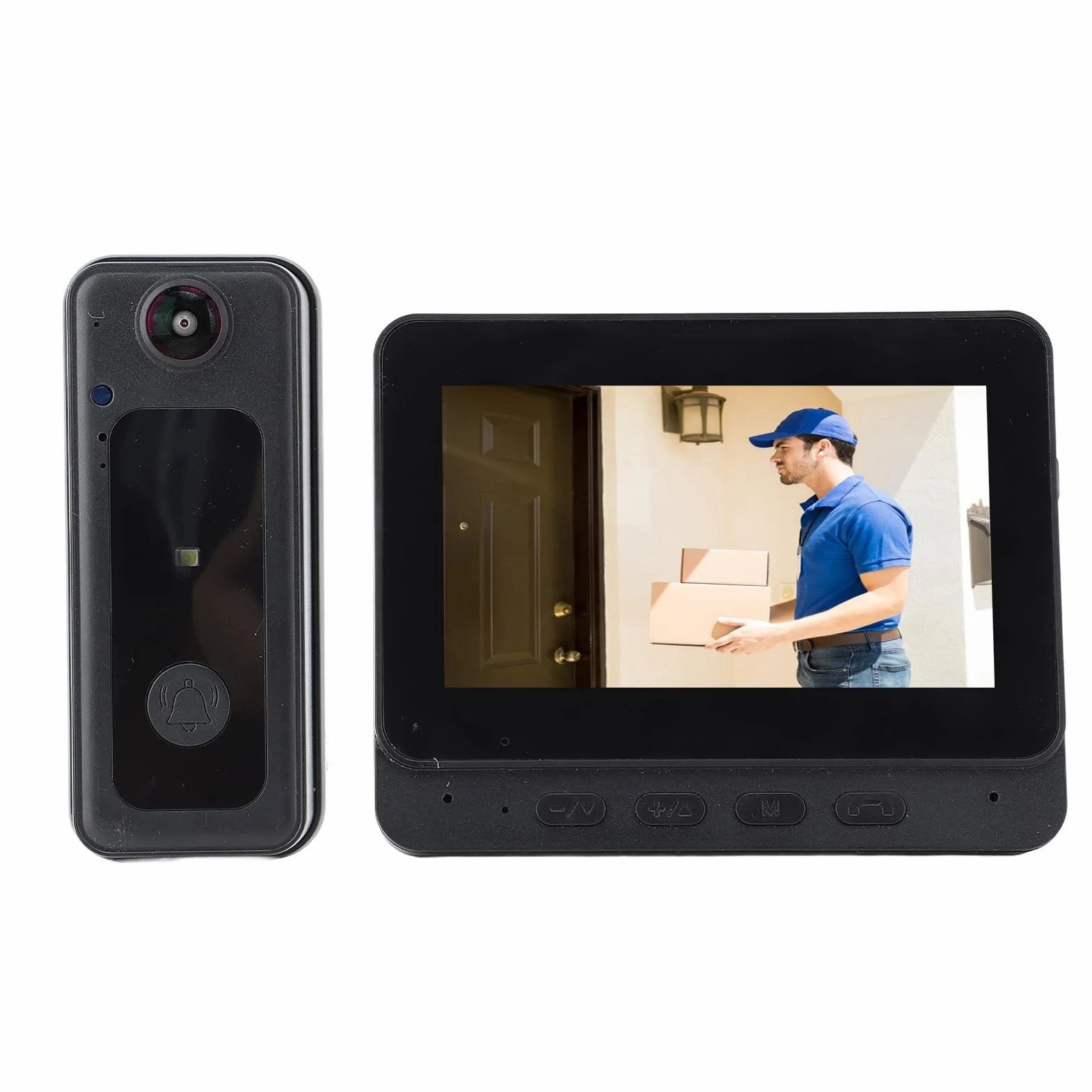 Bezprzewodowa Kamera Wideodomofonowa WiFi 1080P HD z Noktowizorem, Dwukierunkowy Dzwonek Wideo