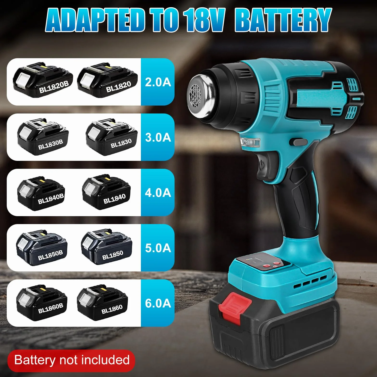 Pistolet na gorące powietrze Makita 18V 500°C LCD regulowana prędkość nawiewu