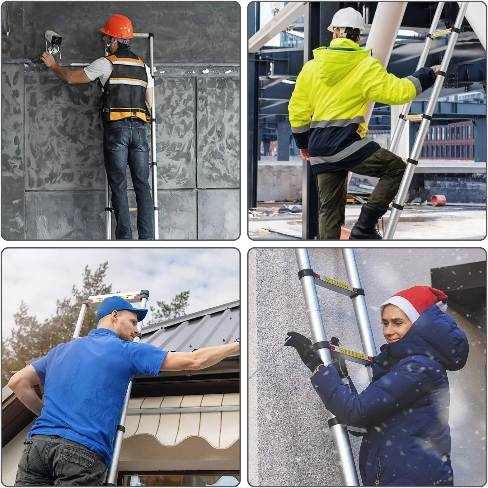 Todeco Drabina teleskopowa składana 3,2 m 150 kg EN131 z torbą transportową