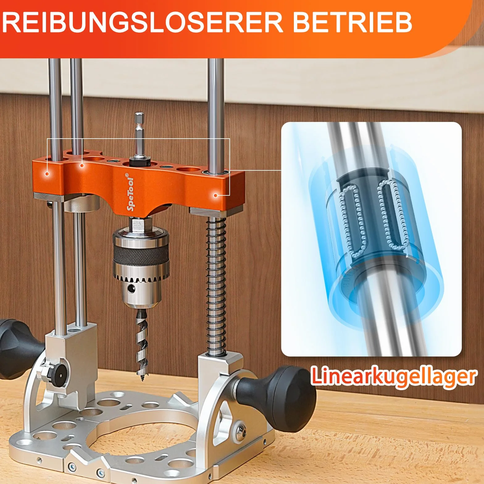 SpeTool Stojak wiertarski regulowany 0-60° z uchwytem 1/2" do wiertarek akumulatorowych