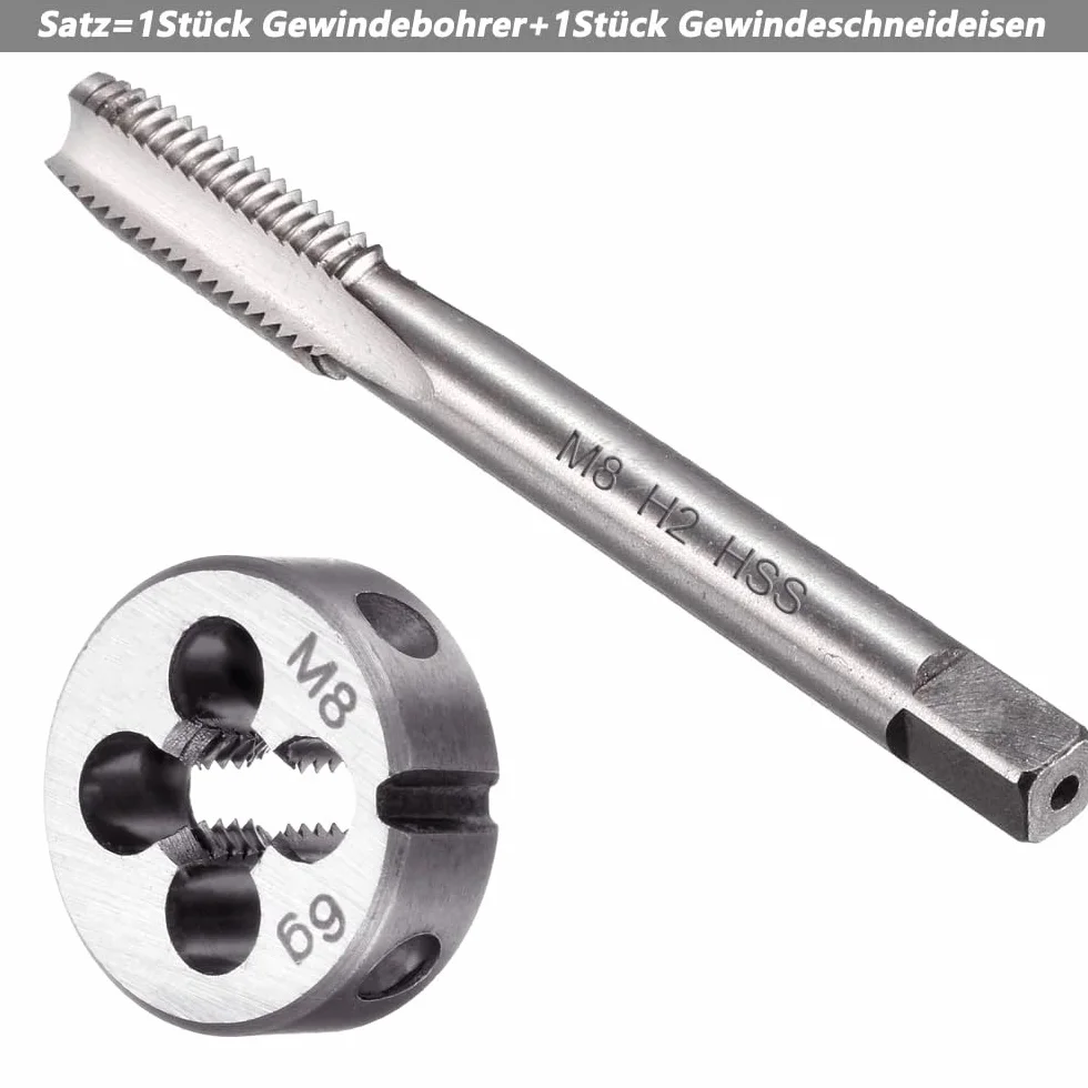 Gwintownik M8 x 1,25 metryczny HSS prawy drobnozwojny prosty rowkowany