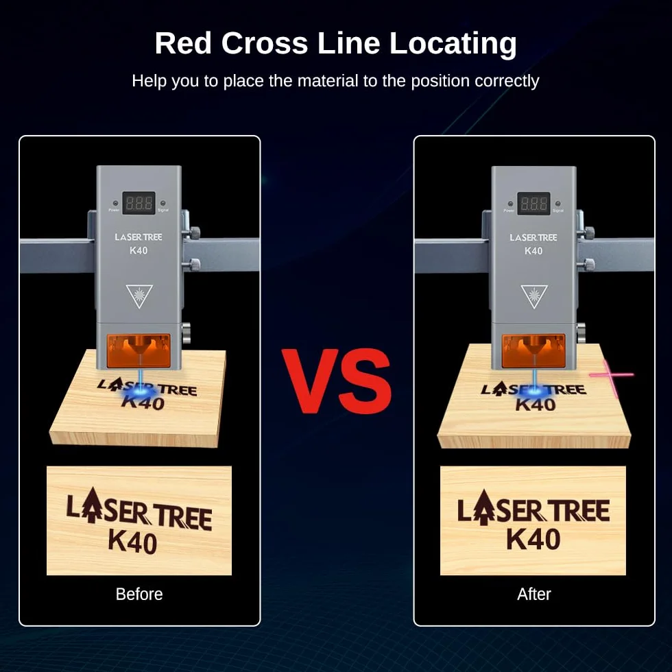 LASER TREE Moduł lasera 40 W głowica laserowa K40 niebieskie światło TTL wspomaganie powietrzne 8-wiązkowa wycinarka laserowa 24 V