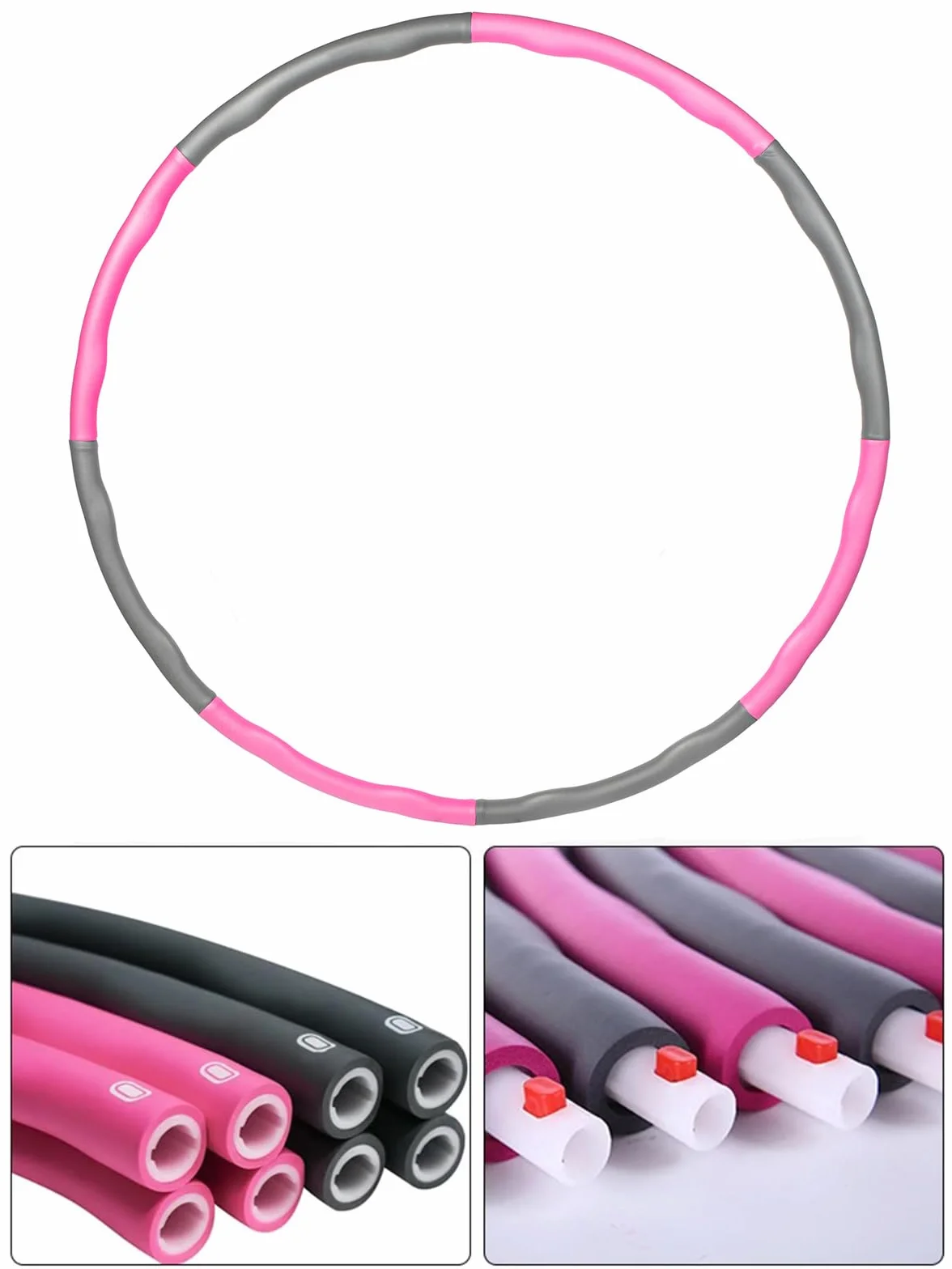 molti Hula Hoop 95 cm – opona fitness z masującymi wypustkami, można zdjąć i składać, idealne do odchudzania, treningu brzucha i kształtowania sylwetki