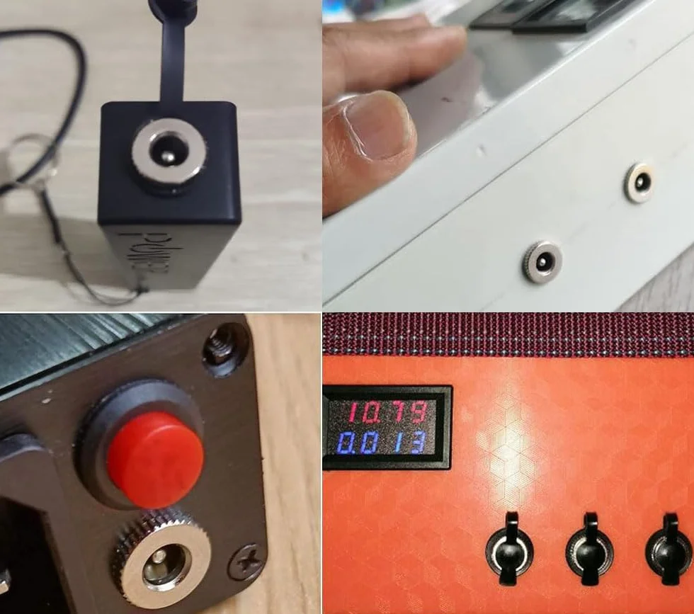 RUNCCI-YUN 12 szt. 5,5 x 2,5 mm gniazdo zasilania DC 5 V – 30 V 5 A żeńskie złącze do montażu panelowego, + 12 szt. wtyczka zasilająca 12 V + 12 szt. wodoodporna nasadka