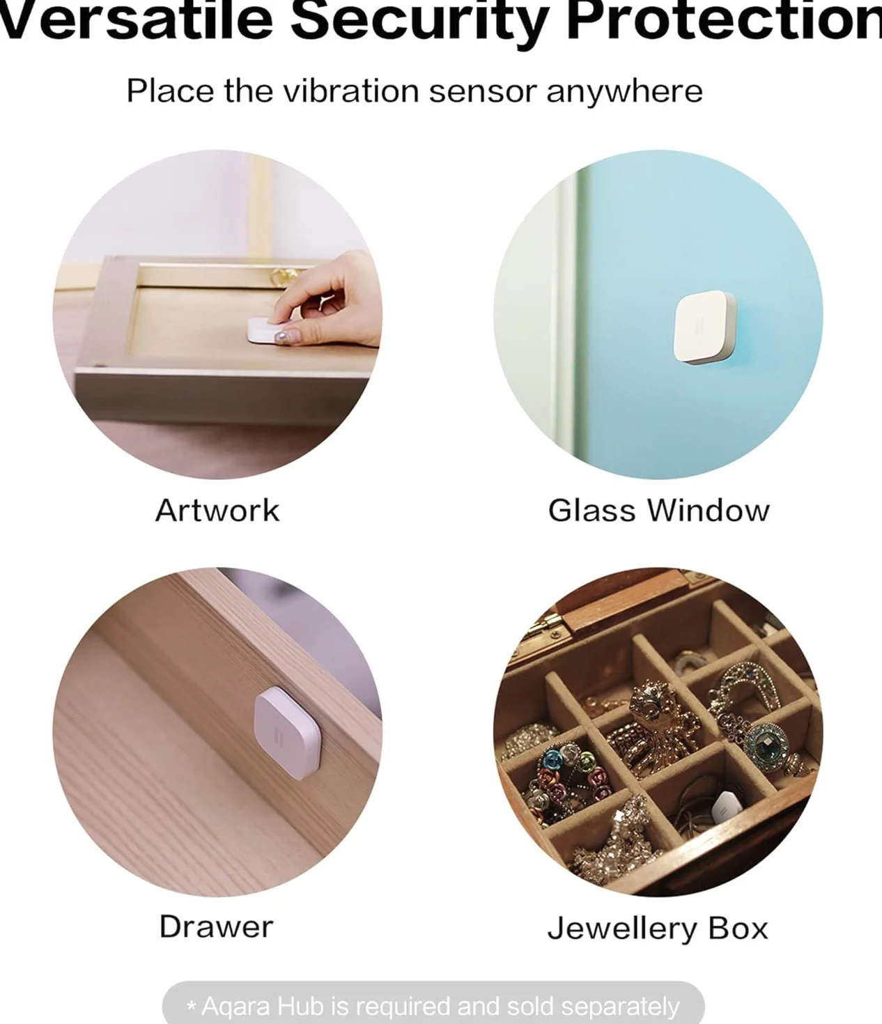 Aqara Czujnik Wibracji, Bezprzewodowy, Zigbee, Kompatybilny z Apple HomeKit, IFTTT