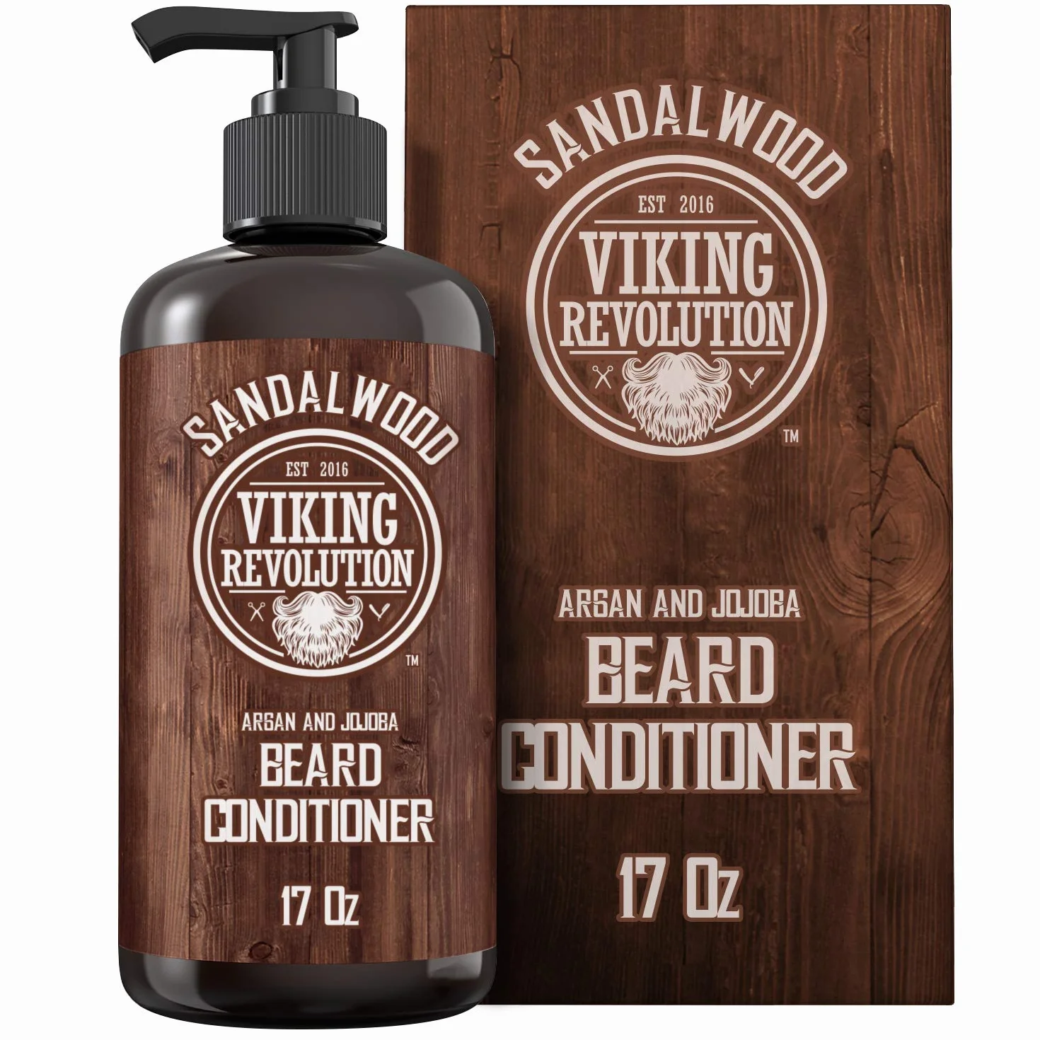 Viking Revolution - Szampon do brody - Pielęgnacja brody dla mężczyzn z olejkiem arganowym i jojoba - zmiękcza i wzmacnia - Zapach z drzewa sandałowego - 500 ml