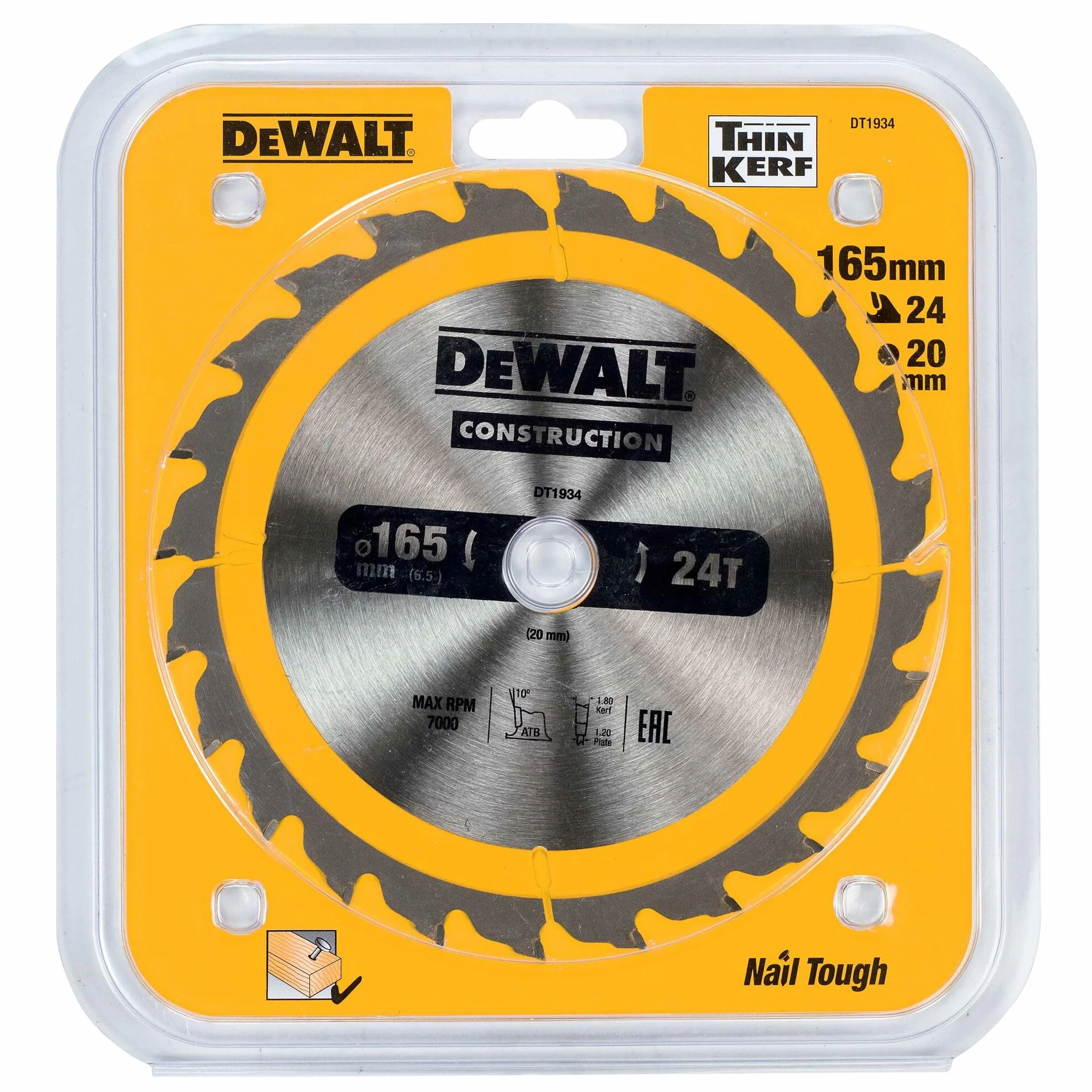 Dewalt Piła Tarczowa DT1934 165/20TK 24WZ 10°