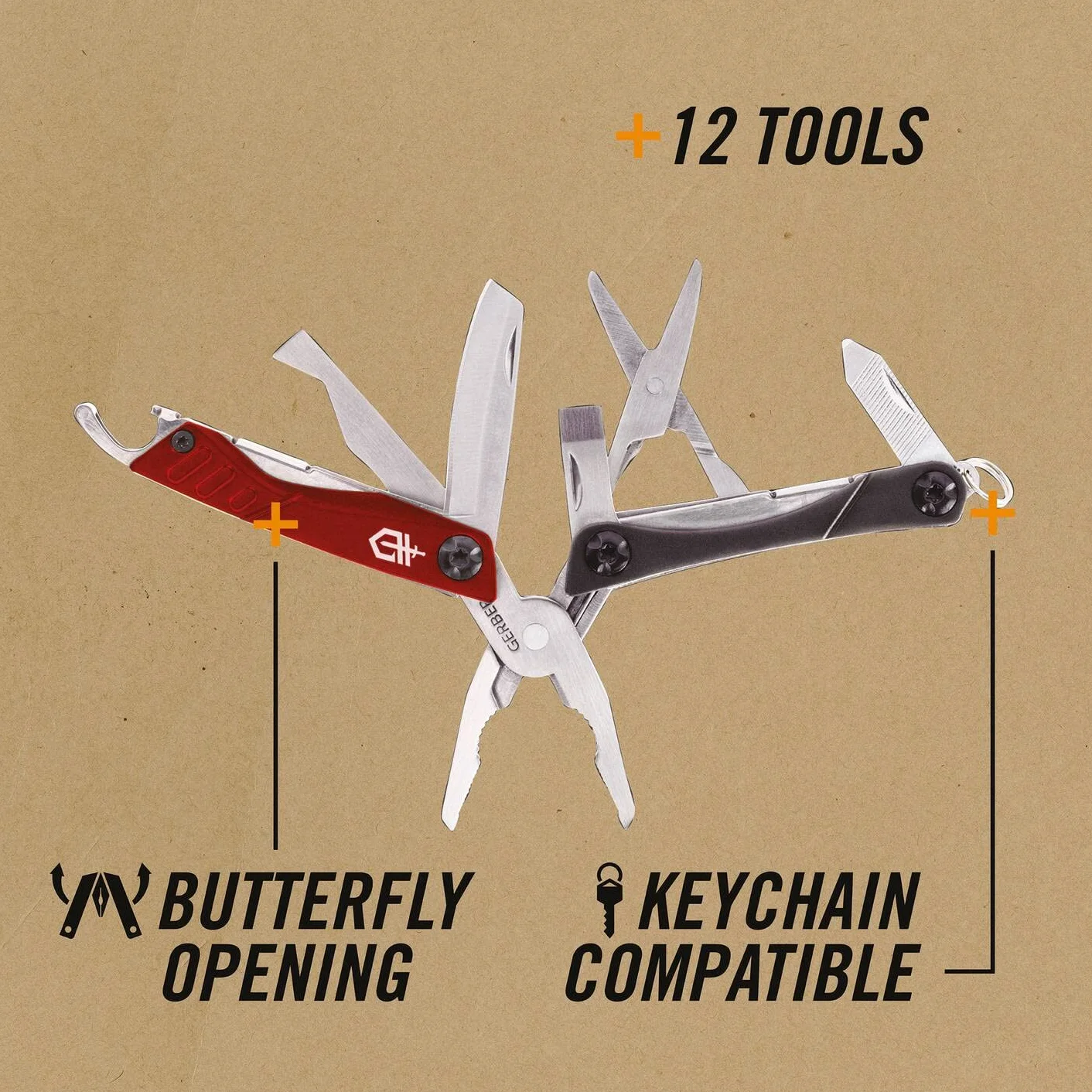 Gerber Dime Pocket Multi-tool Narzędzie wielofunkcyjne 12 funkcji czerwone 31-003622