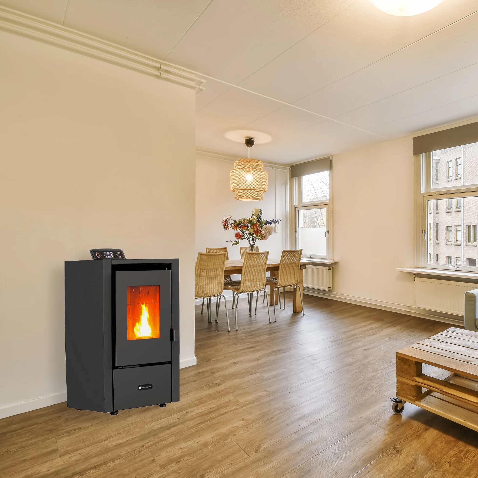 Anita piec na pellet 6,5 kW Czarny Sannover Zestaw