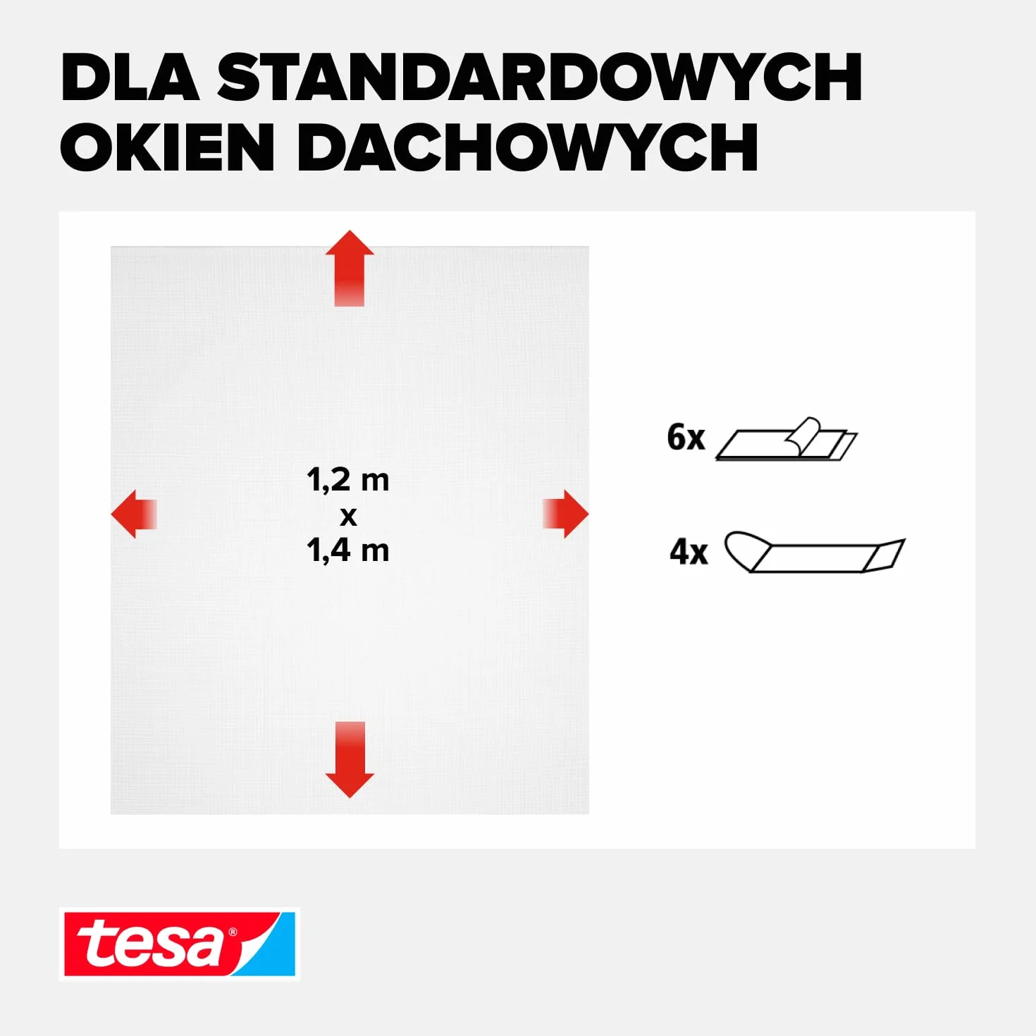 tesa INSECT STOP Fly Screen siatka na okna dachowe samoprzylepna 120 x 140 cm biały