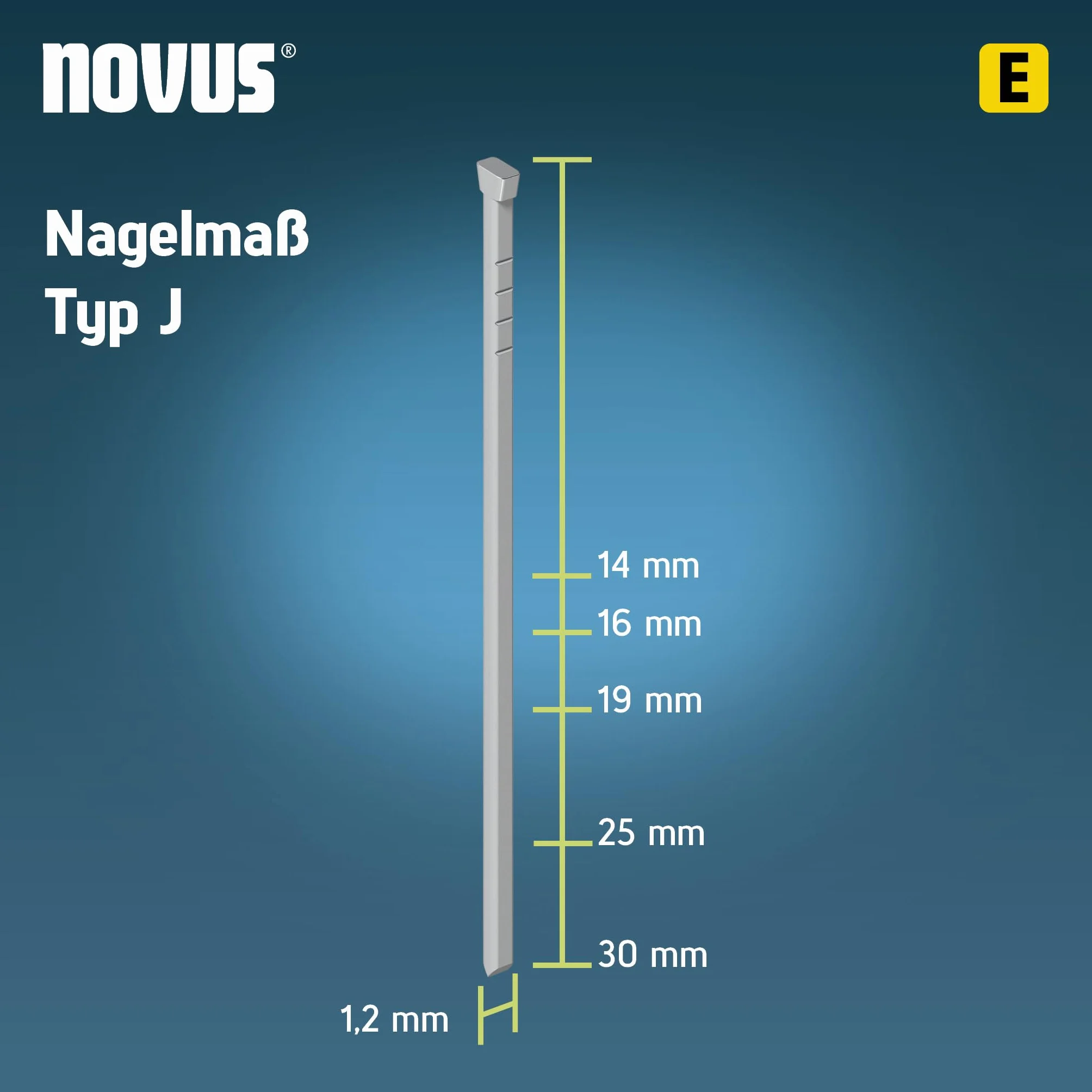 Novus gwoździe E typ J 16 mm 1000 sztuk ocynkowany drut stalowy