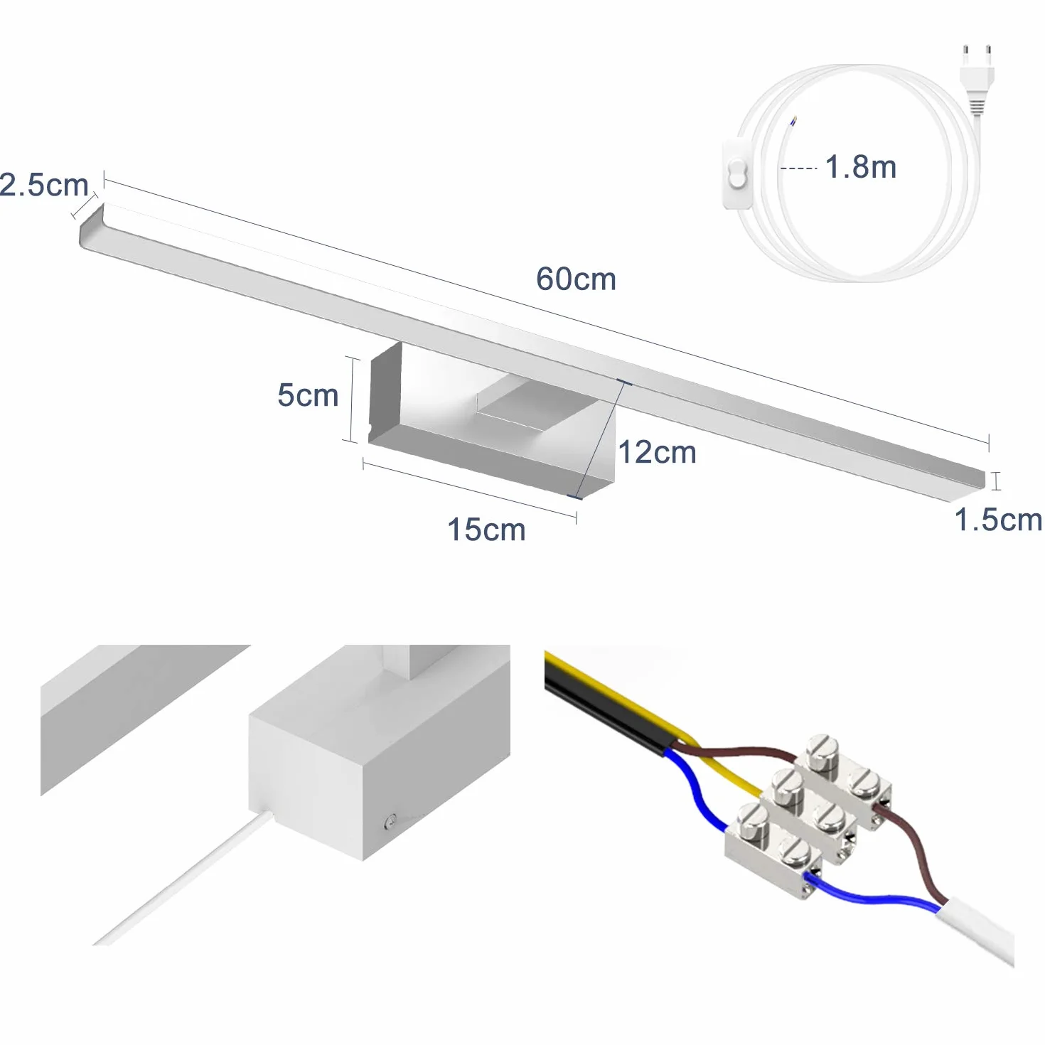 Lampa LED do lustra 60 cm 15 W 1200 lm 6000 K IP44
