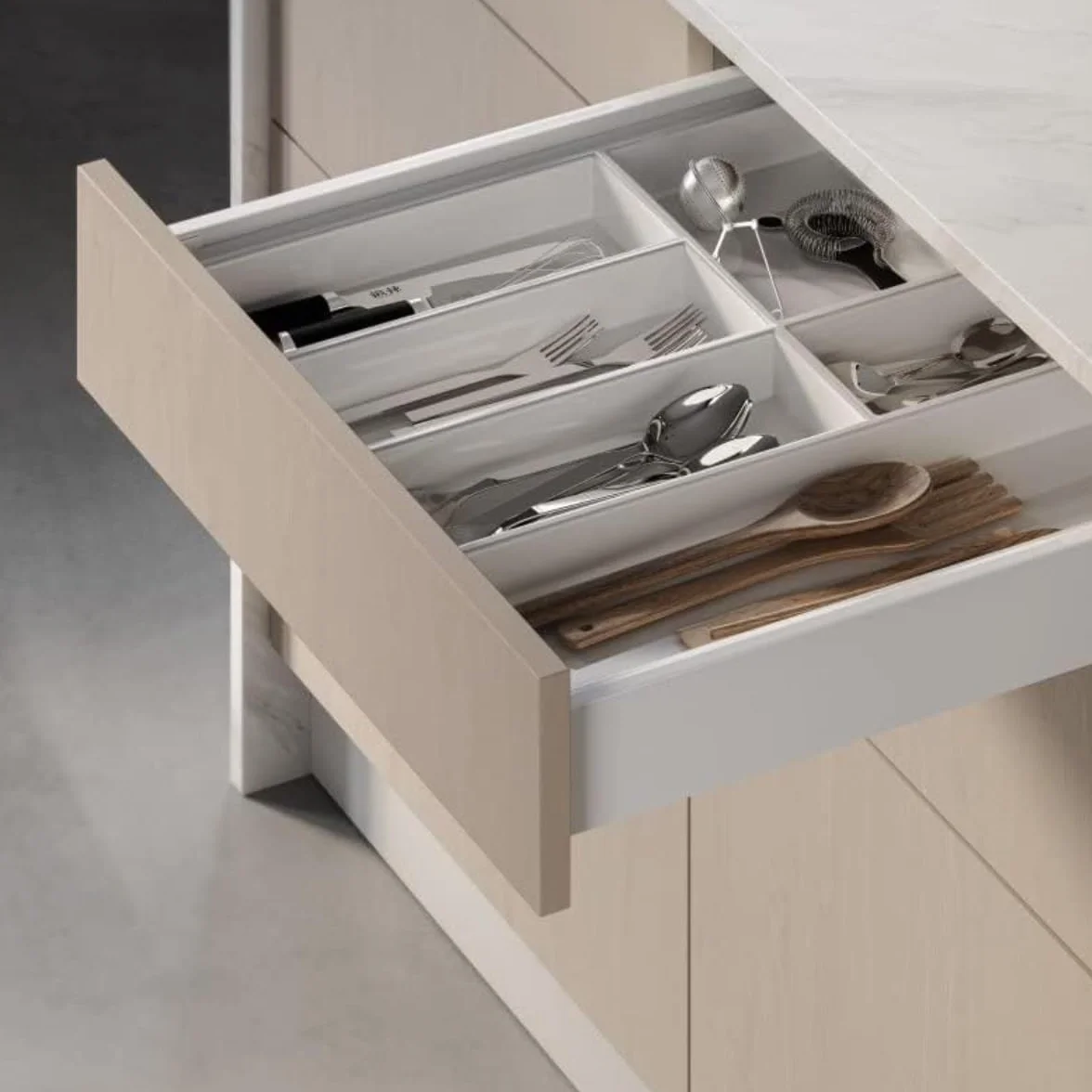 Metalbox Prestige system szuflad 86 mm biały prowadnice rolkowe