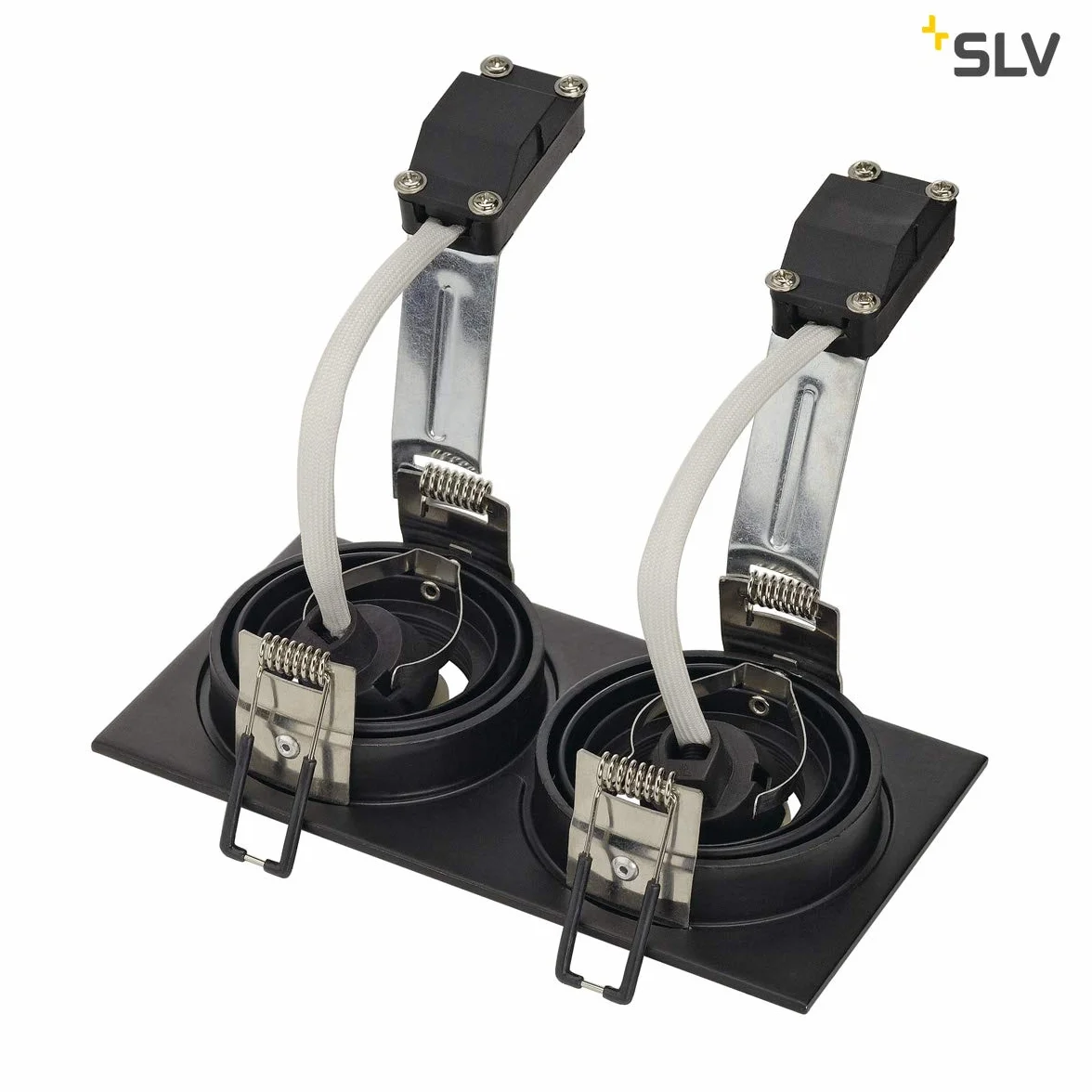 SLV NEW TRIA 2 Wpuszczana lampa sufitowa GU10 50W czarna
