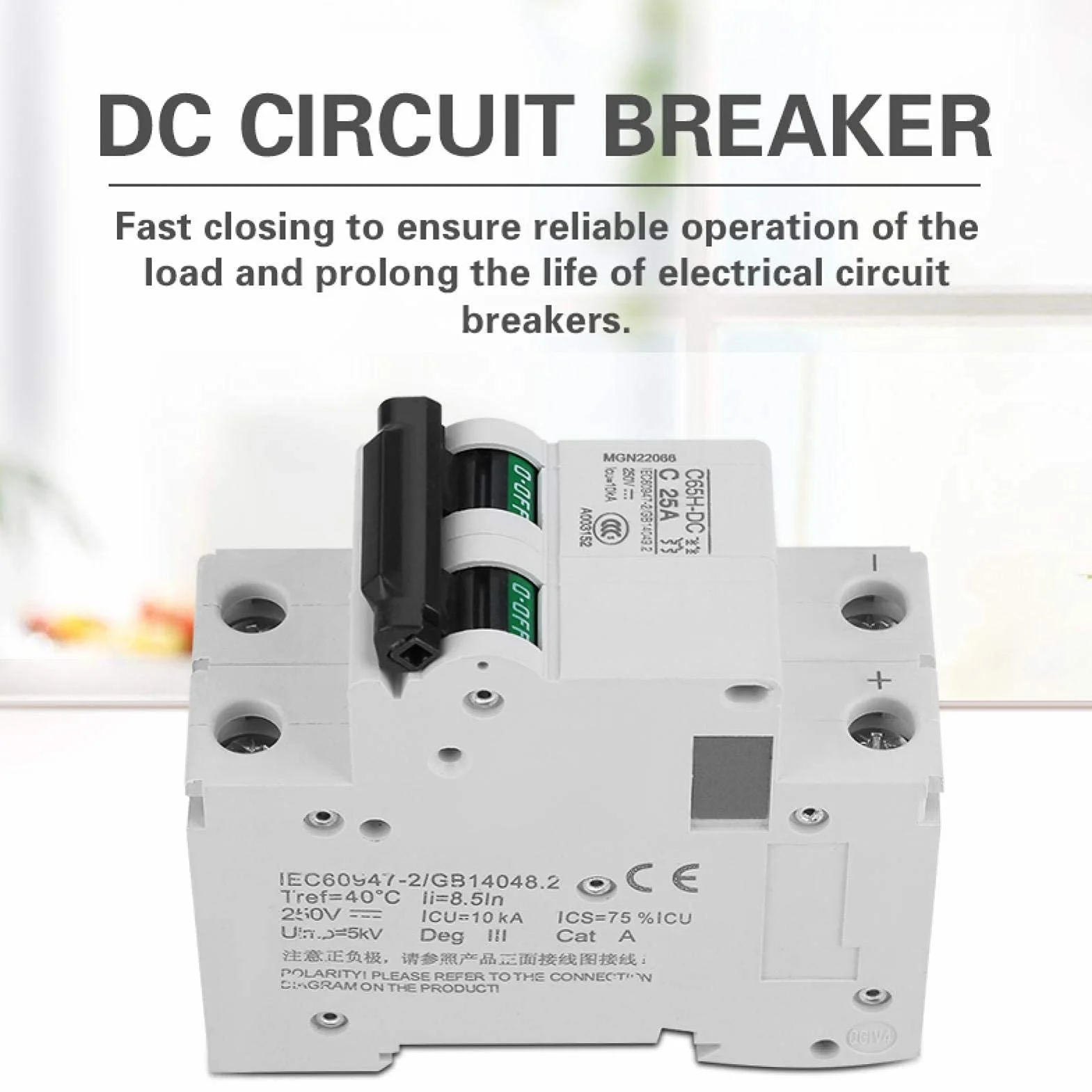 MCB miniaturowy przerywacz 2P 25A DC niskiego napięcia 250V wyłącznik próżniowy