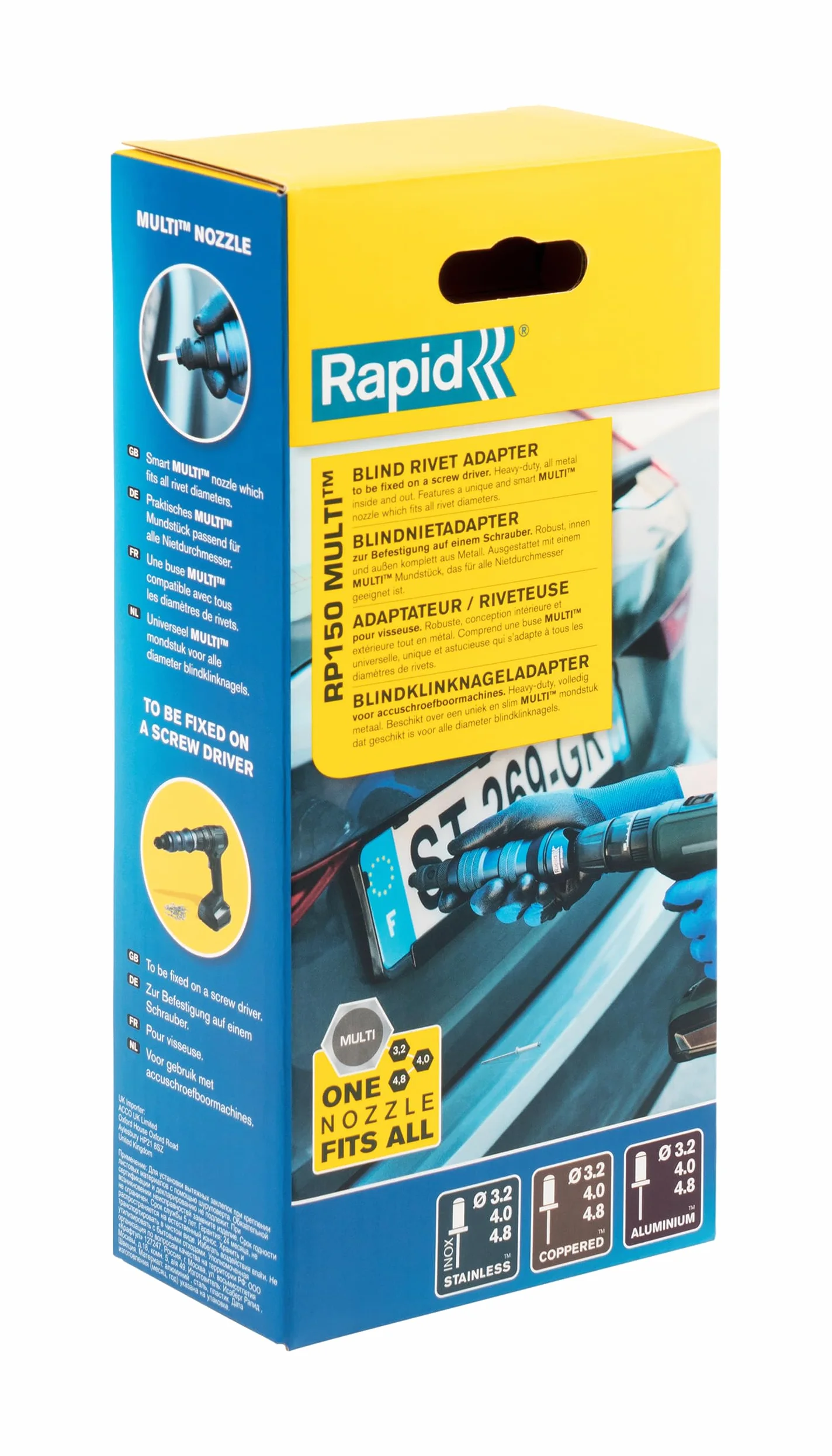 Adapter RP150 Multi do Nitów Zrywalnych 3,2–4,8 mm, Mocowanie do Wiertarko-Wkrętarki