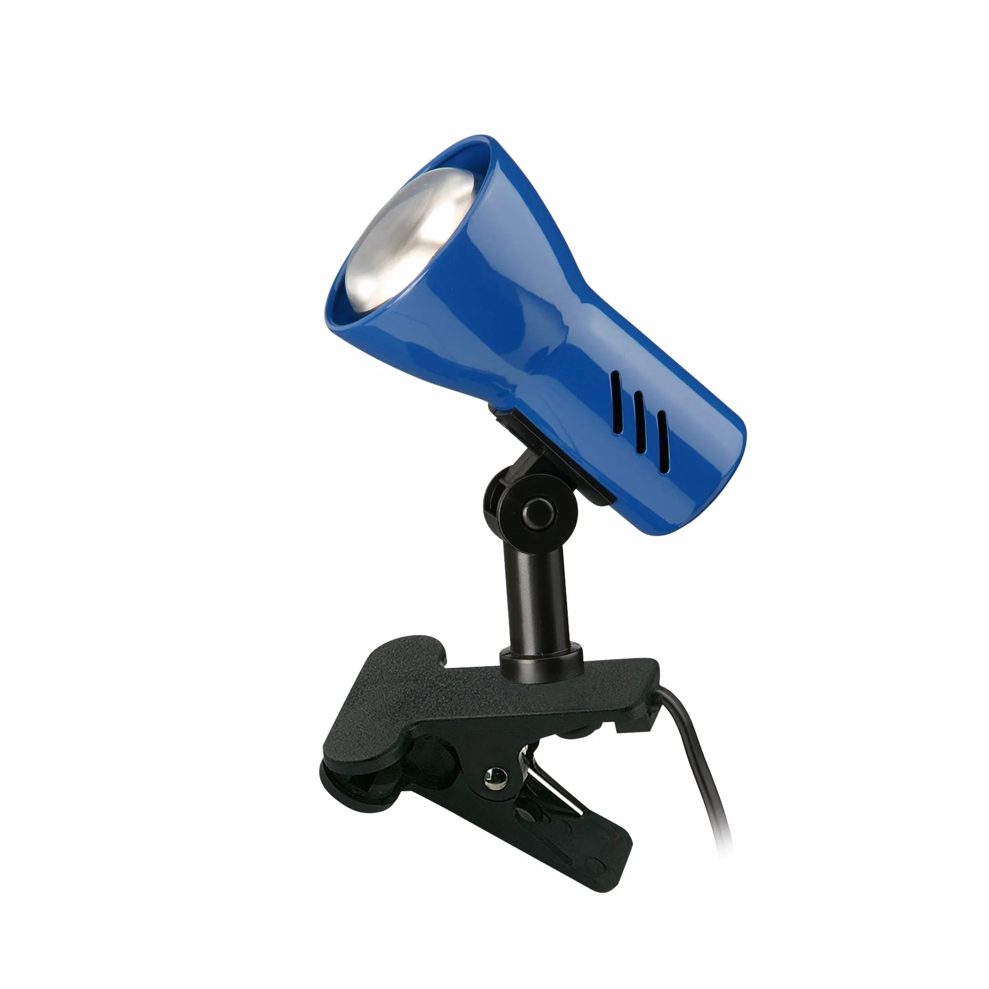 Briloner Leuchten lampa zaciskowa obrotowa wychylna z włącznikiem sznurkowym niebieska 40 W metal