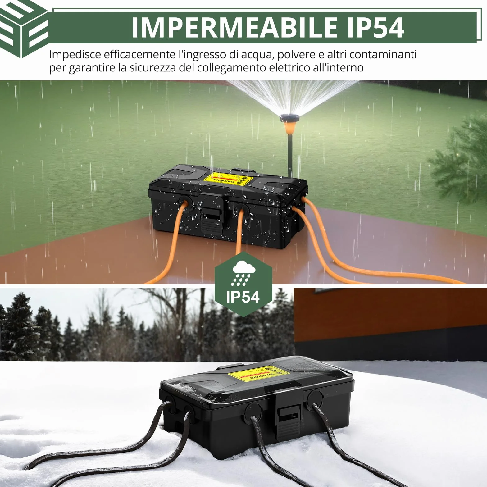 EYPINS Wodoszczelna skrzynka na kable IP54 6 wejść kablowych